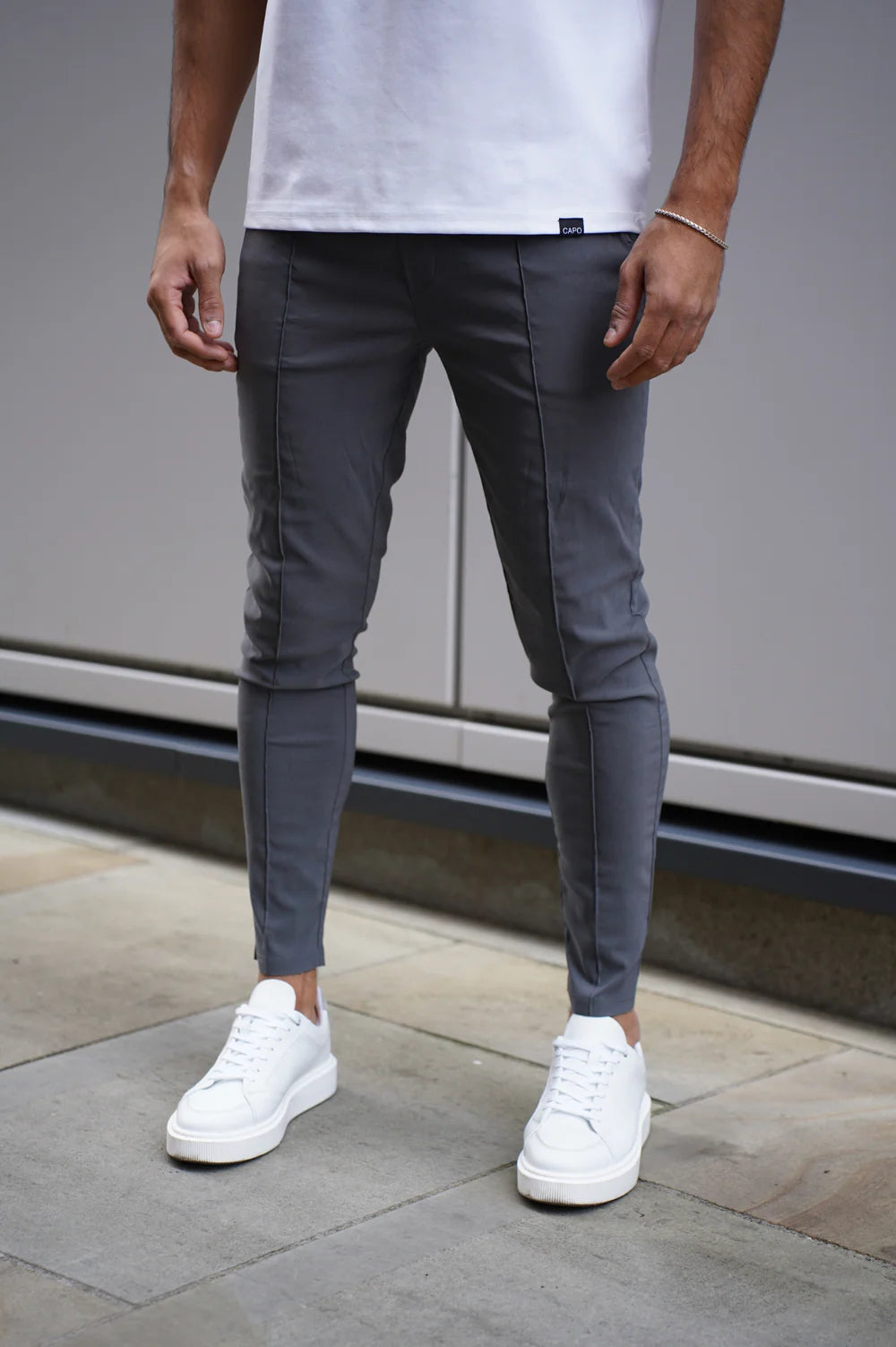 CAPO SMART ACTIVE STRETCH PANT TROUSER - CHARCOAL