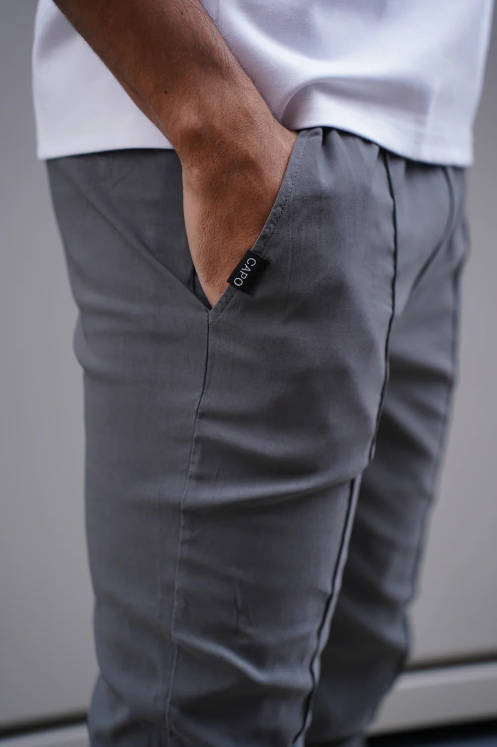 CAPO SMART ACTIVE STRETCH PANT TROUSER - CHARCOAL