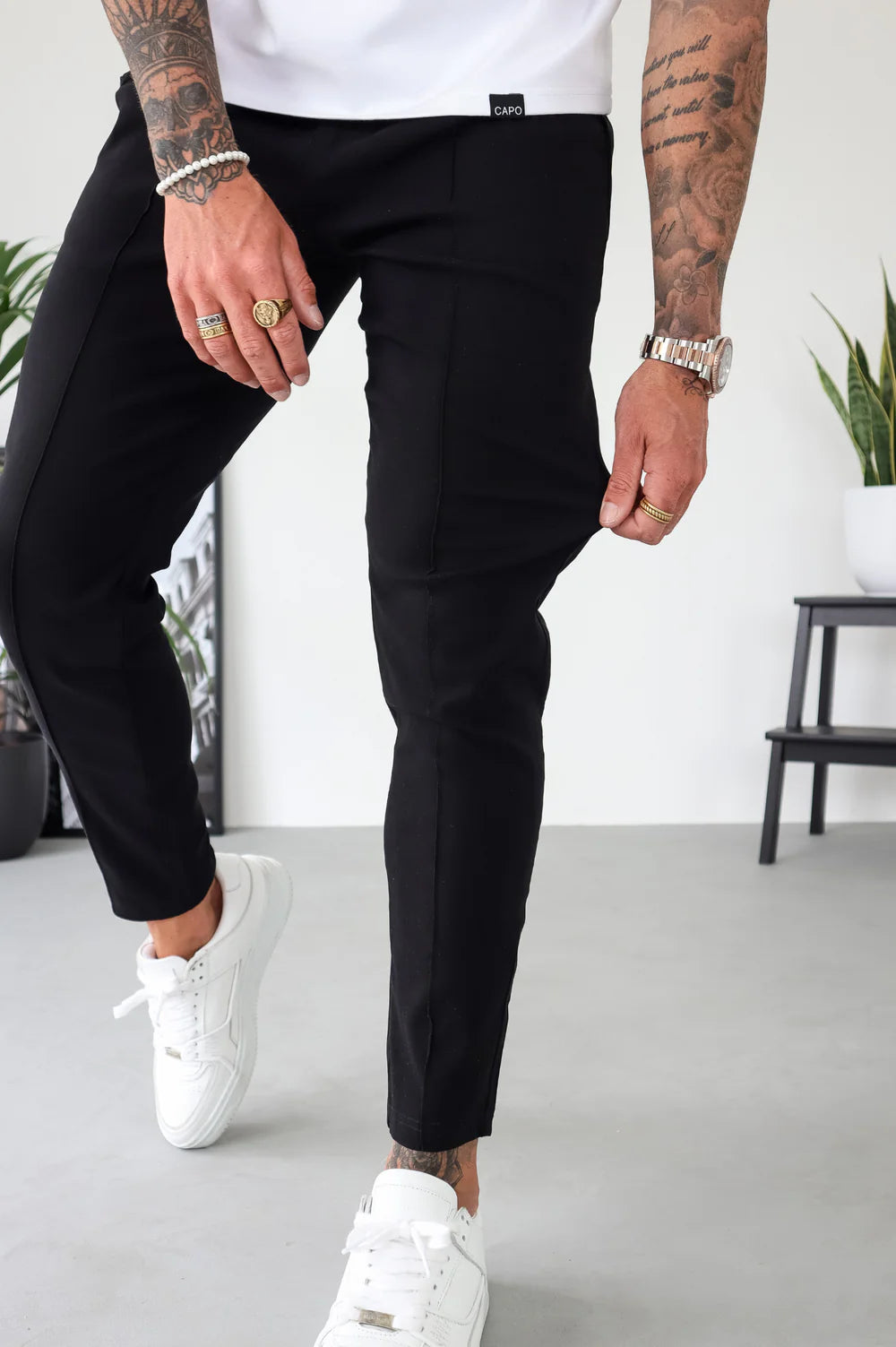Capo SMART ACTIVE STRETCH Trouser PANT - BLACK