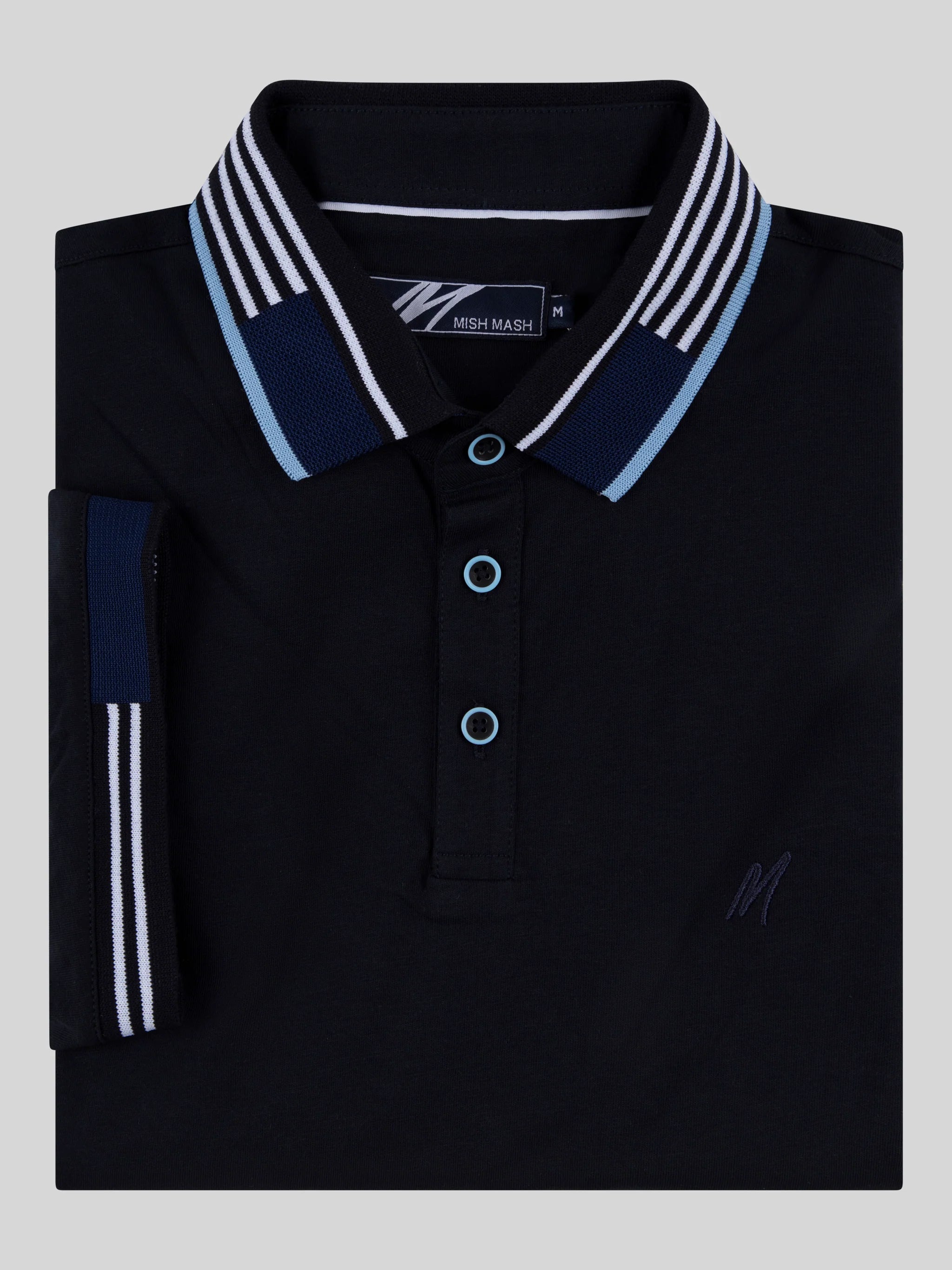 Mish Mash Regular Fit Cotton Jersey Polo Oslo - NAVY