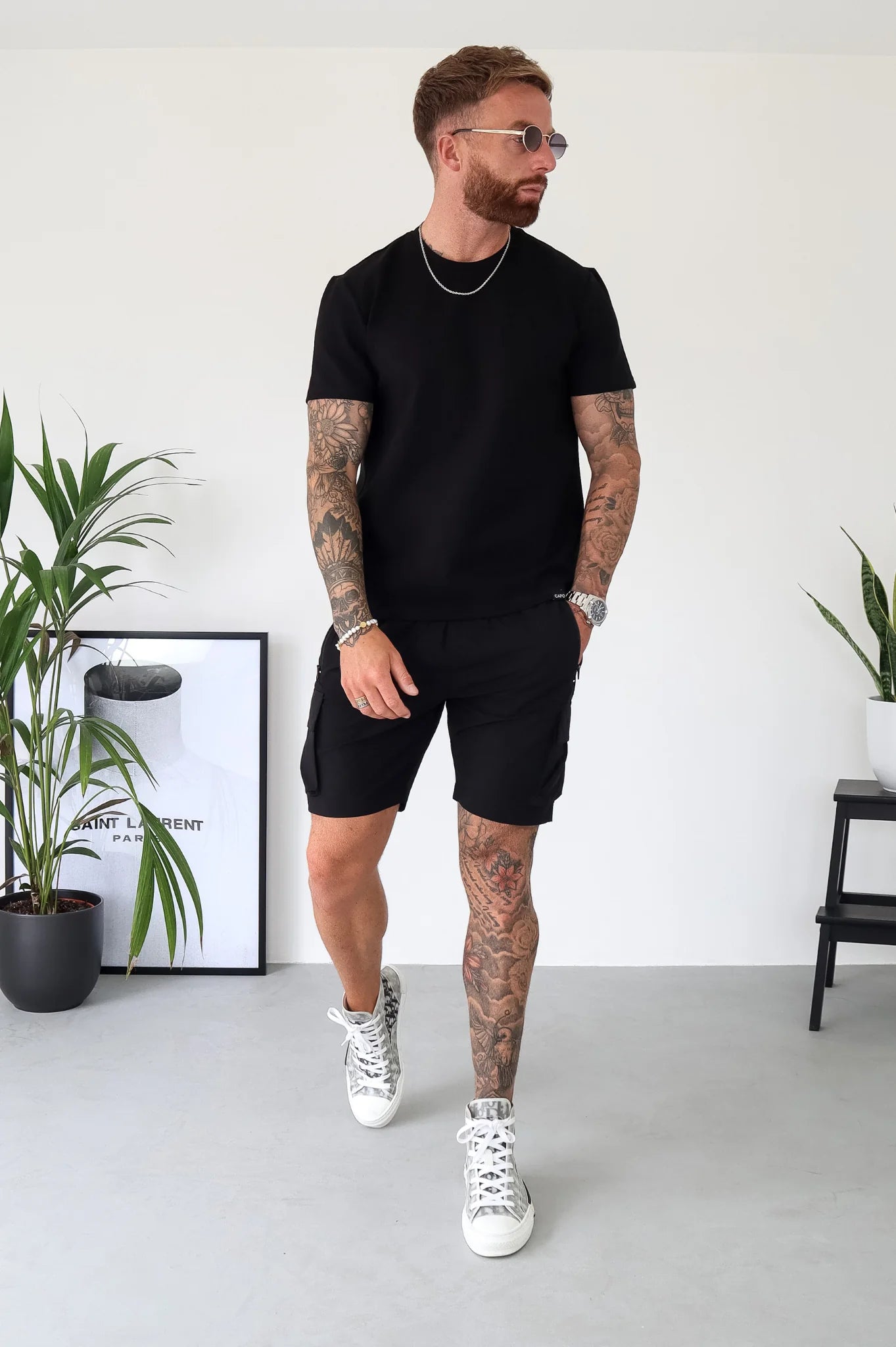 Capo UTILITY aesthetic fitting Cargo Short COLOUR Black