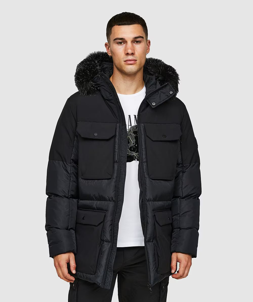 Alessandro Zavetti Marchetti Puffer Parka Jacket JET BLACK