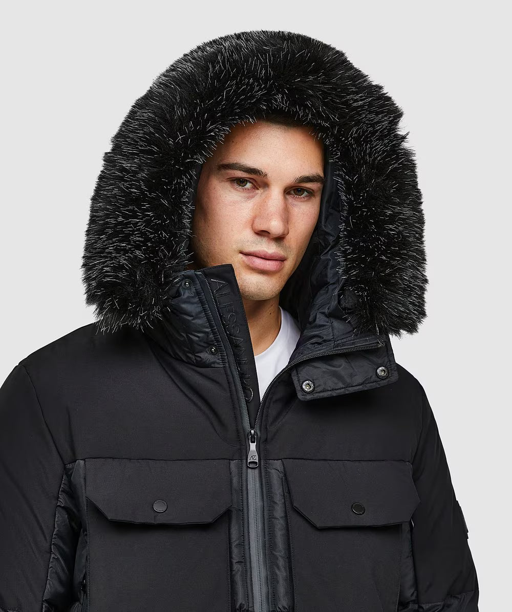 Alessandro Zavetti Marchetti Puffer Parka Jacket JET BLACK