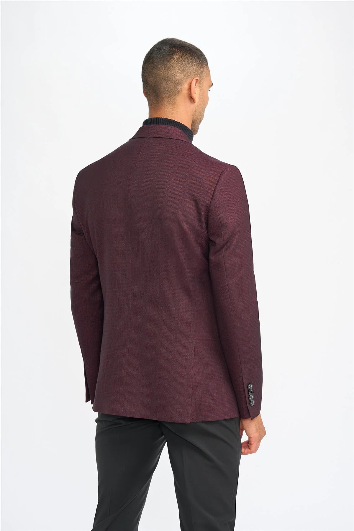 HOUSE OF CAVANI Caridi Smart Dress Blazer Suit - Wine