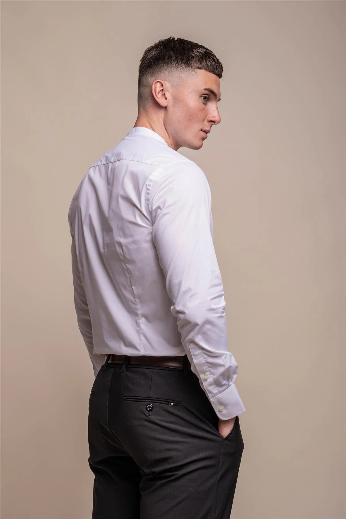 House of Cavani Nicalo Grandad Shirt - White