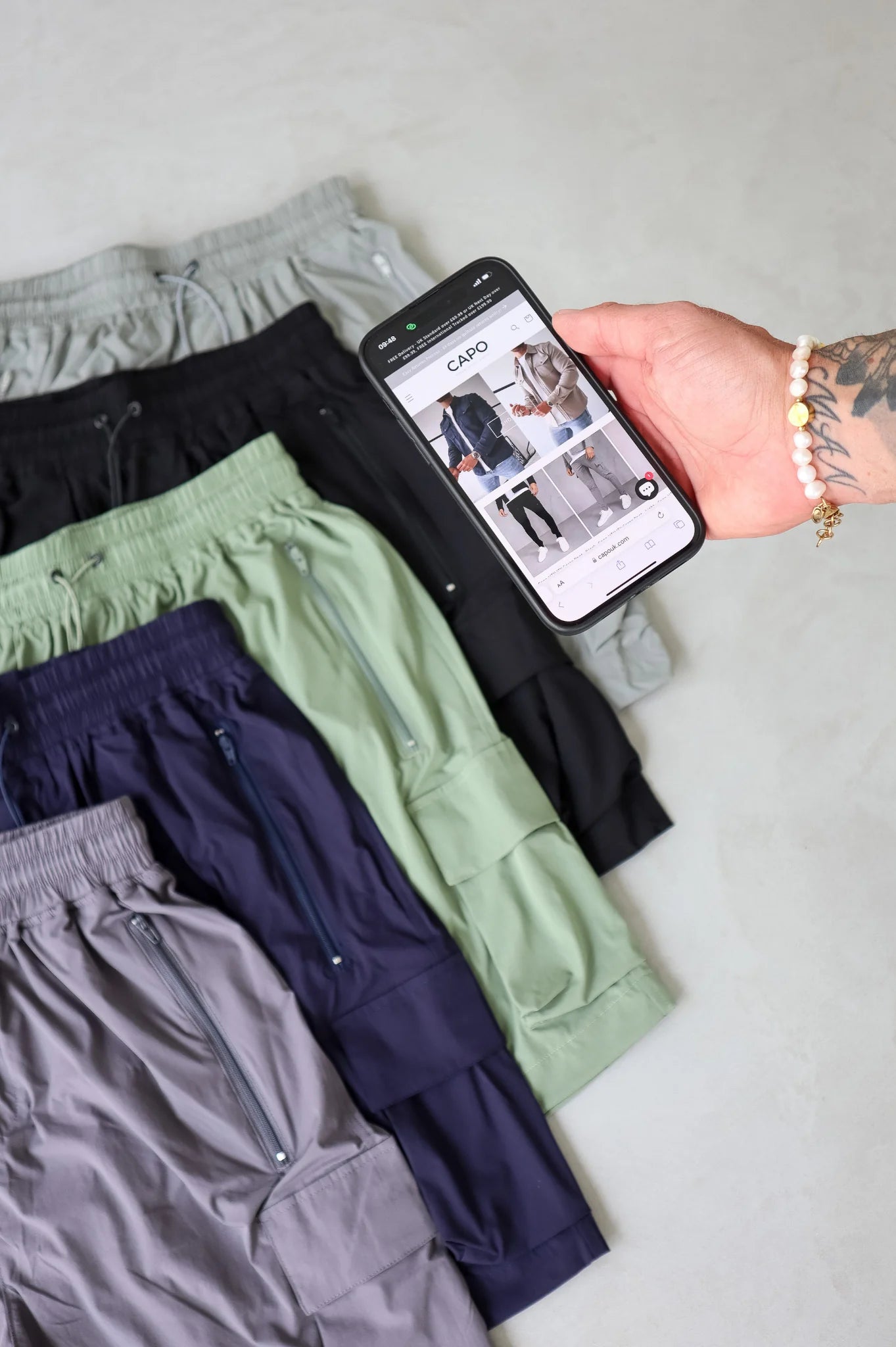 Capo UTILITY aesthetic fitting Cargo Short COLOUR Black