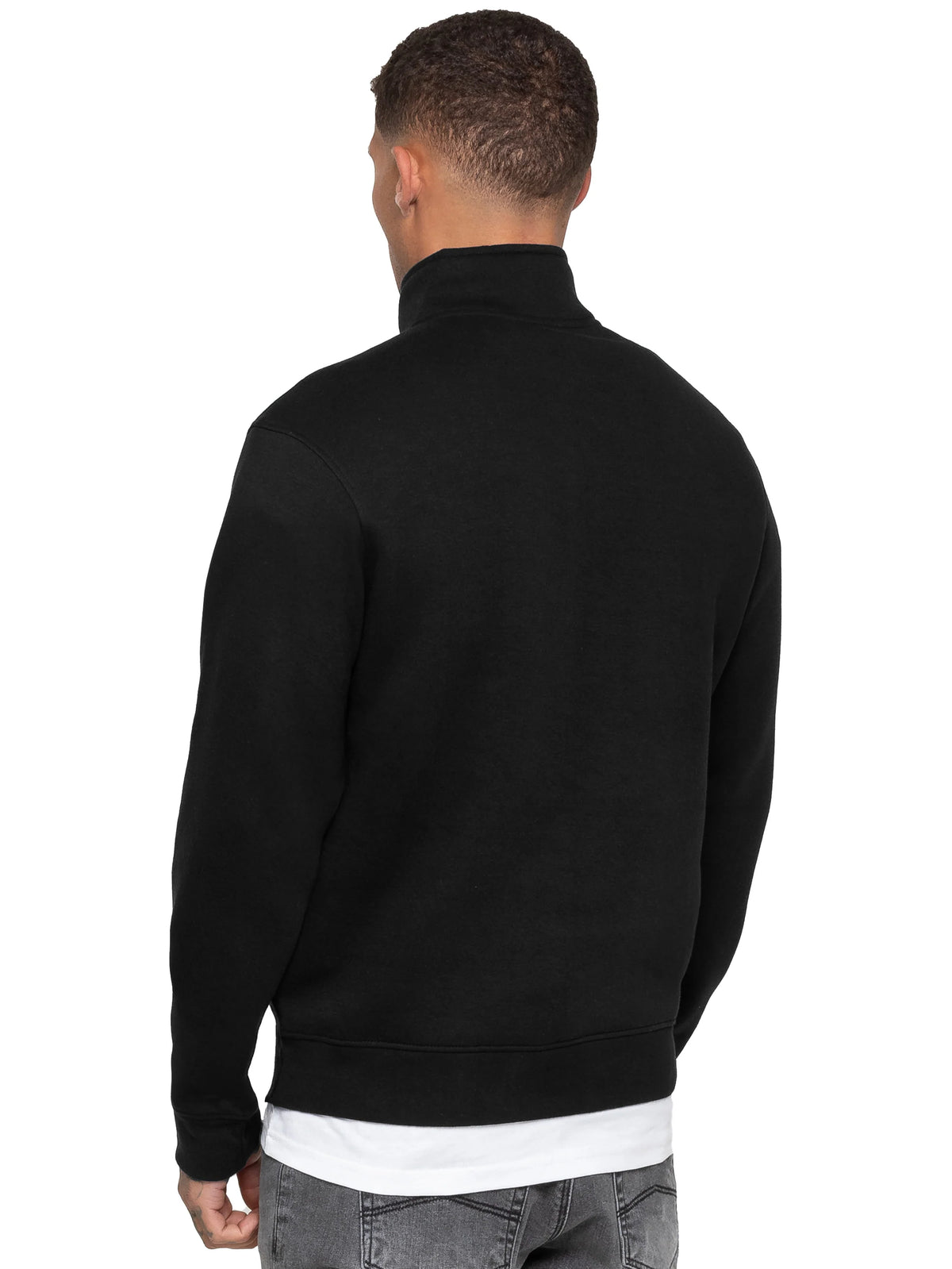 Enzo Jeans Maximo Half Zip Fleece Sweatshirt Black