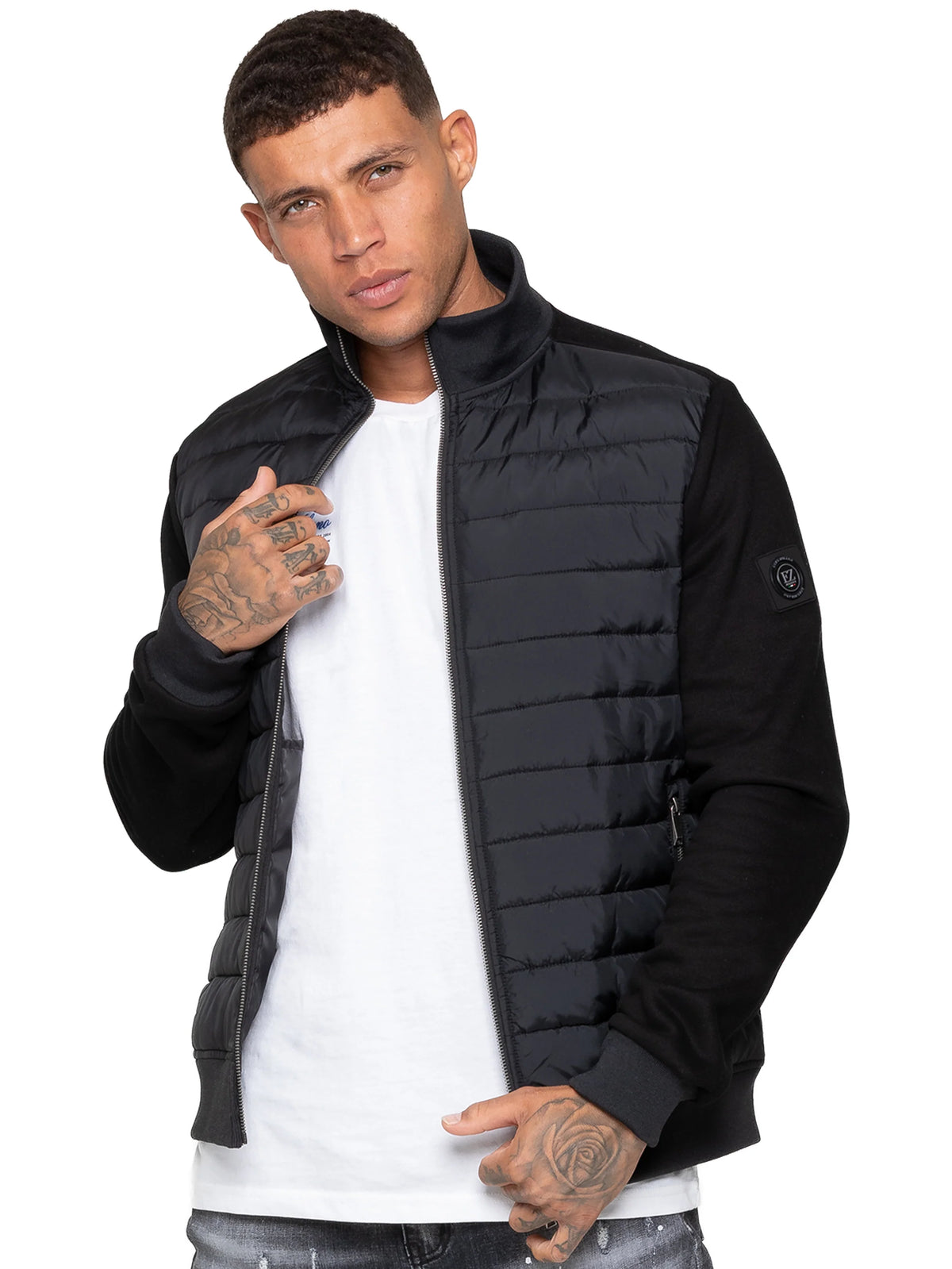 Enzo Jeans Pietro Hybrid Technical Puffer Jacket Black