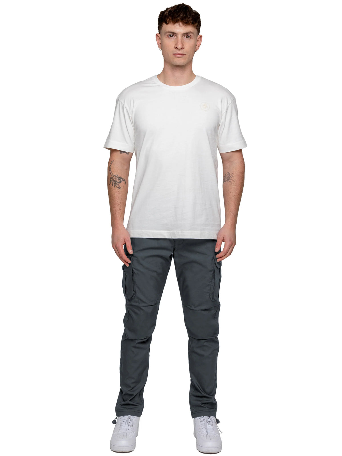 Enzo Jeans Nicolas Tapered Cargo Pants Charcoal