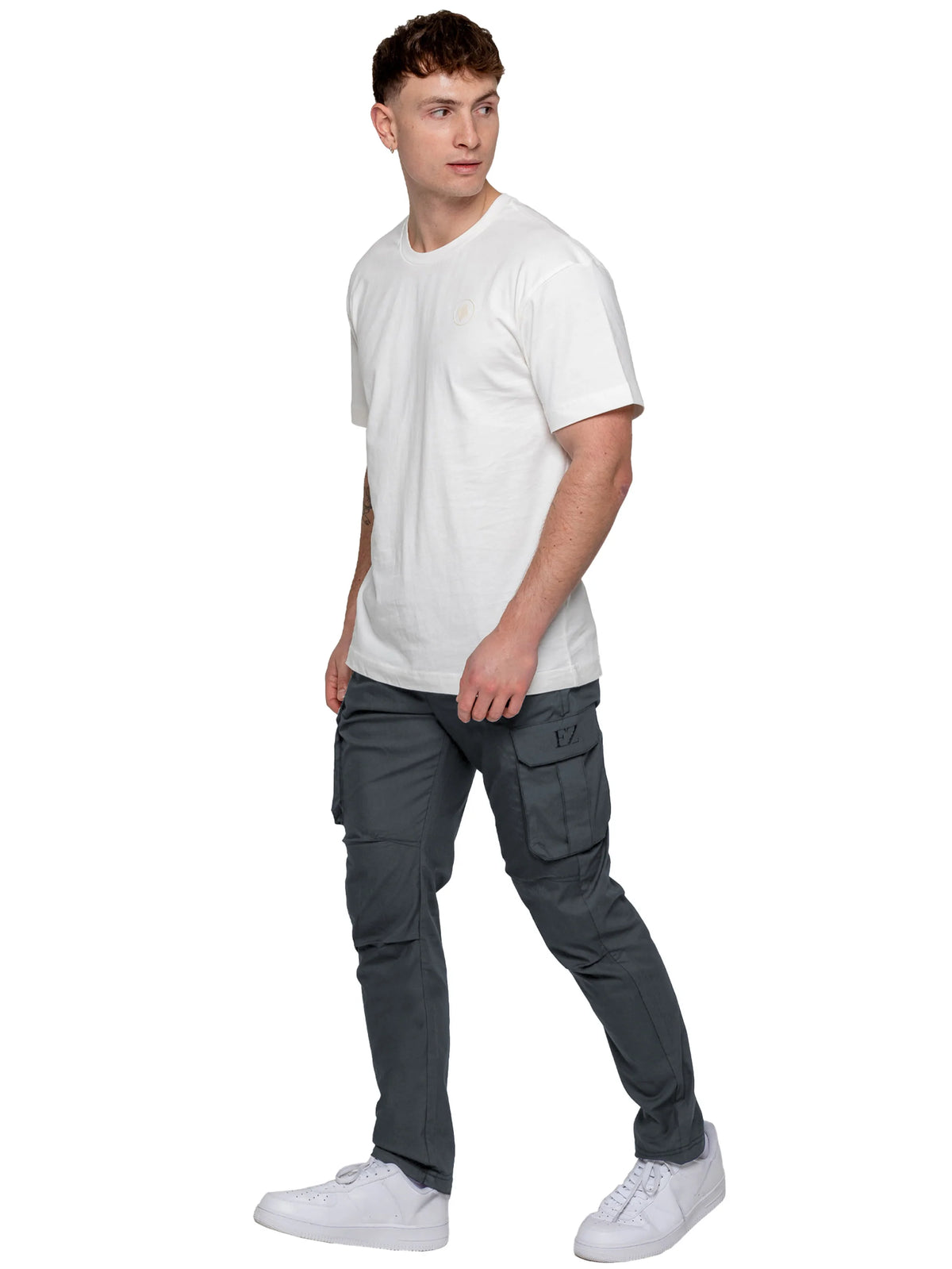 Enzo Jeans Nicolas Tapered Cargo Pants Charcoal