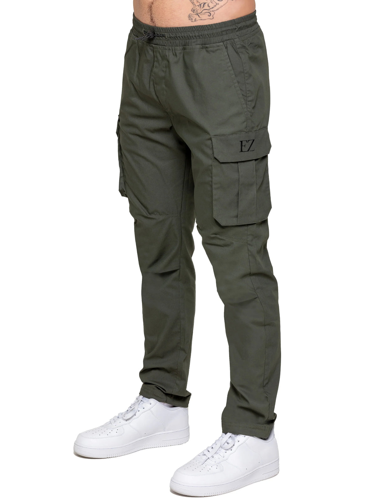 Enzo Jeans Nicolas Tapered Cargo Pants Khaki