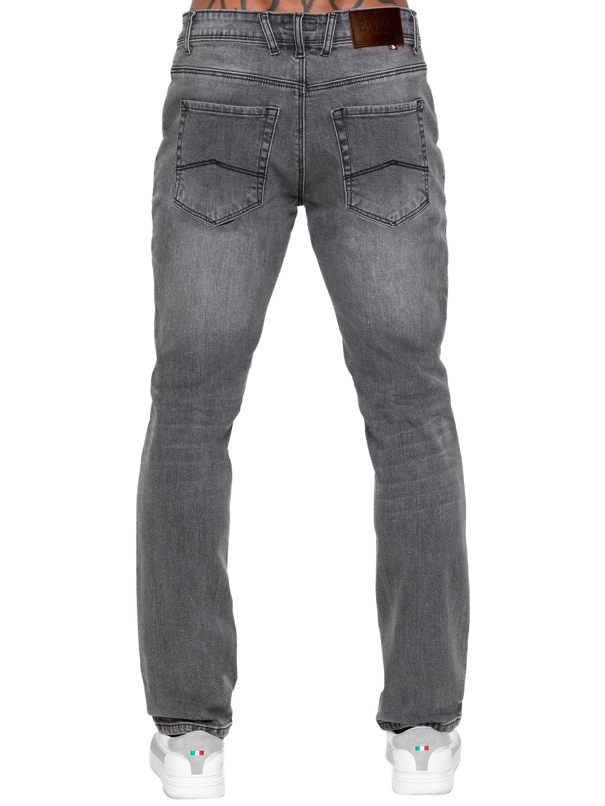 Enzo Jeans Adone Tapered Fit Jeans Grey