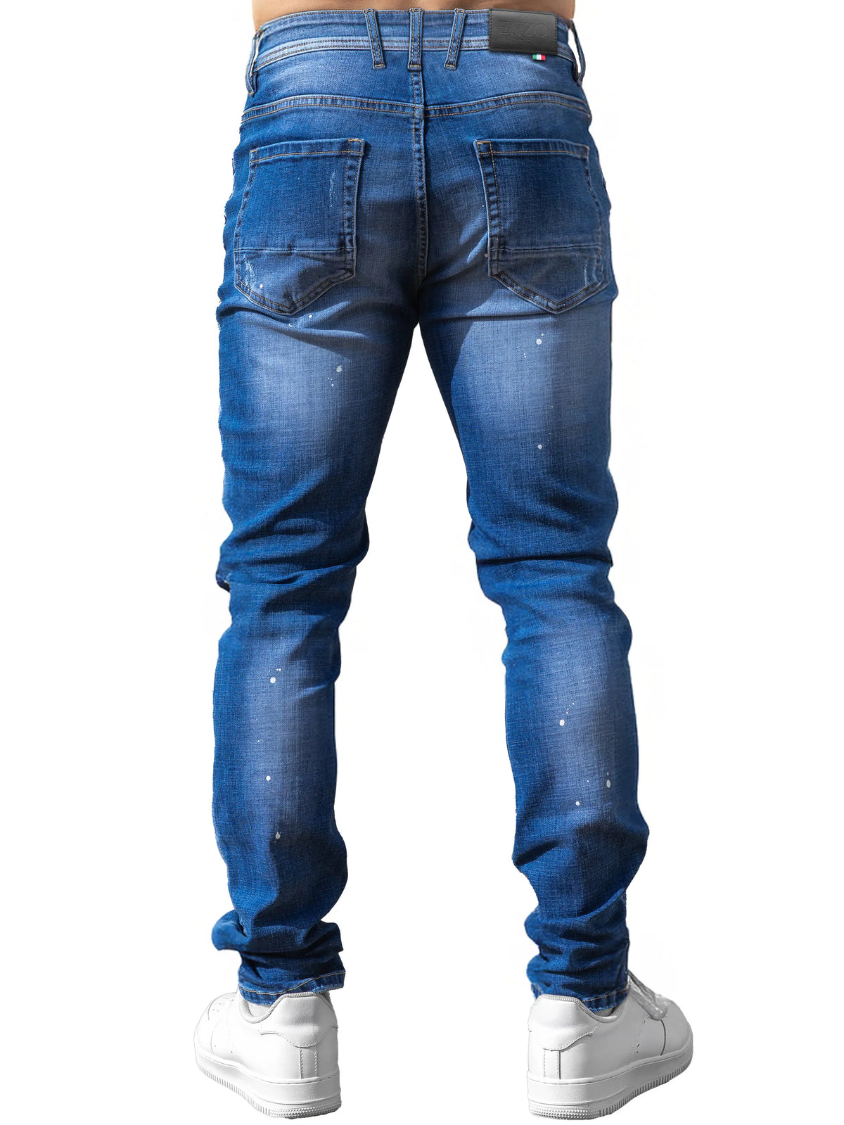 Enzo Jeans Rocco Slim Fit Ripped Jeans Light Blue