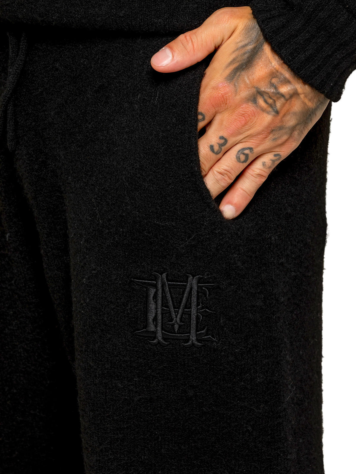 Enzo Jeans Filippo Fluffy Knit Joggers Black