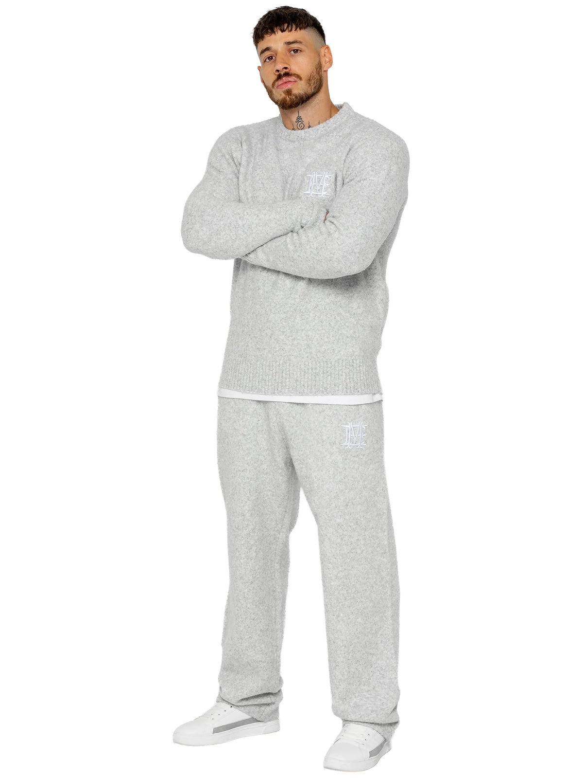 Enzo Jeans Filippo Fluffy Knit Joggers Grey