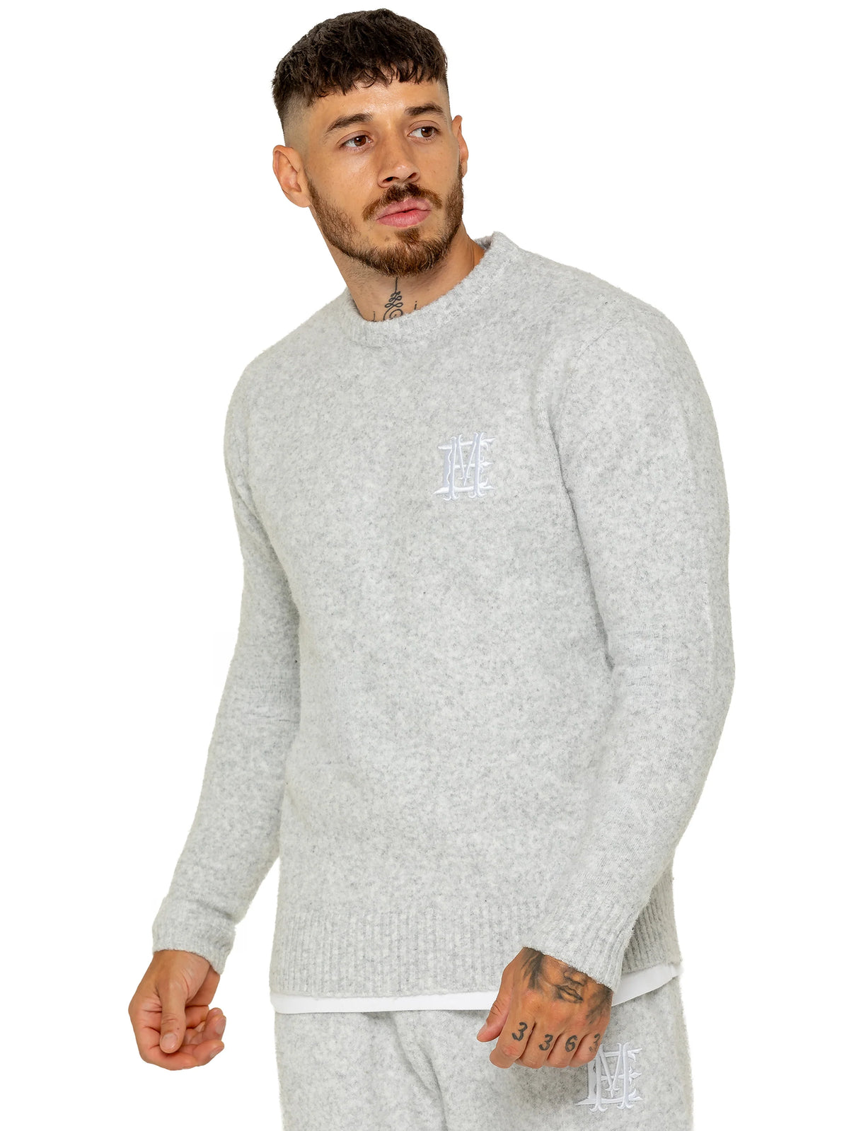 Enzo Jeans Filippo Fluffy Knit Jumper Grey