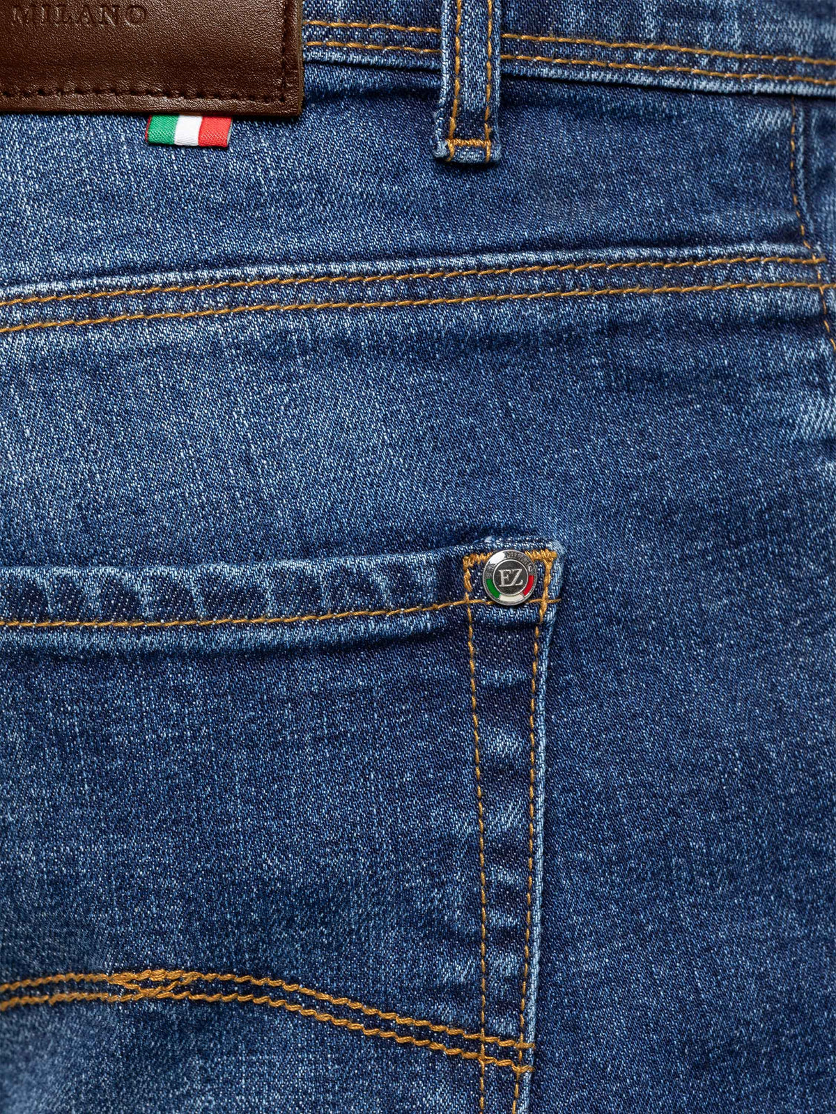 Enzo Jeans Adone Tapered Fit Jeans Mid Stonewash Blue