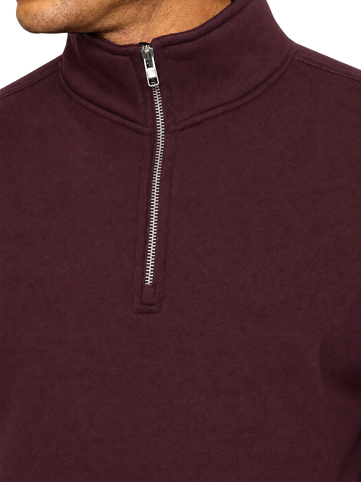 Enzo Jeans Maximo Half Zip Fleece Sweatshirt Dark Berry