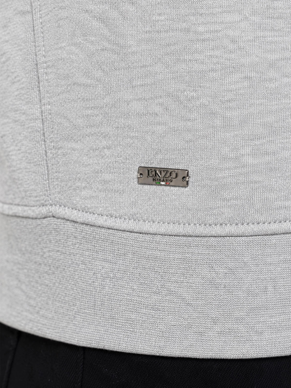 Enzo Jeans Marcello Quarter Zip Collar Sweatshirt Light Grey