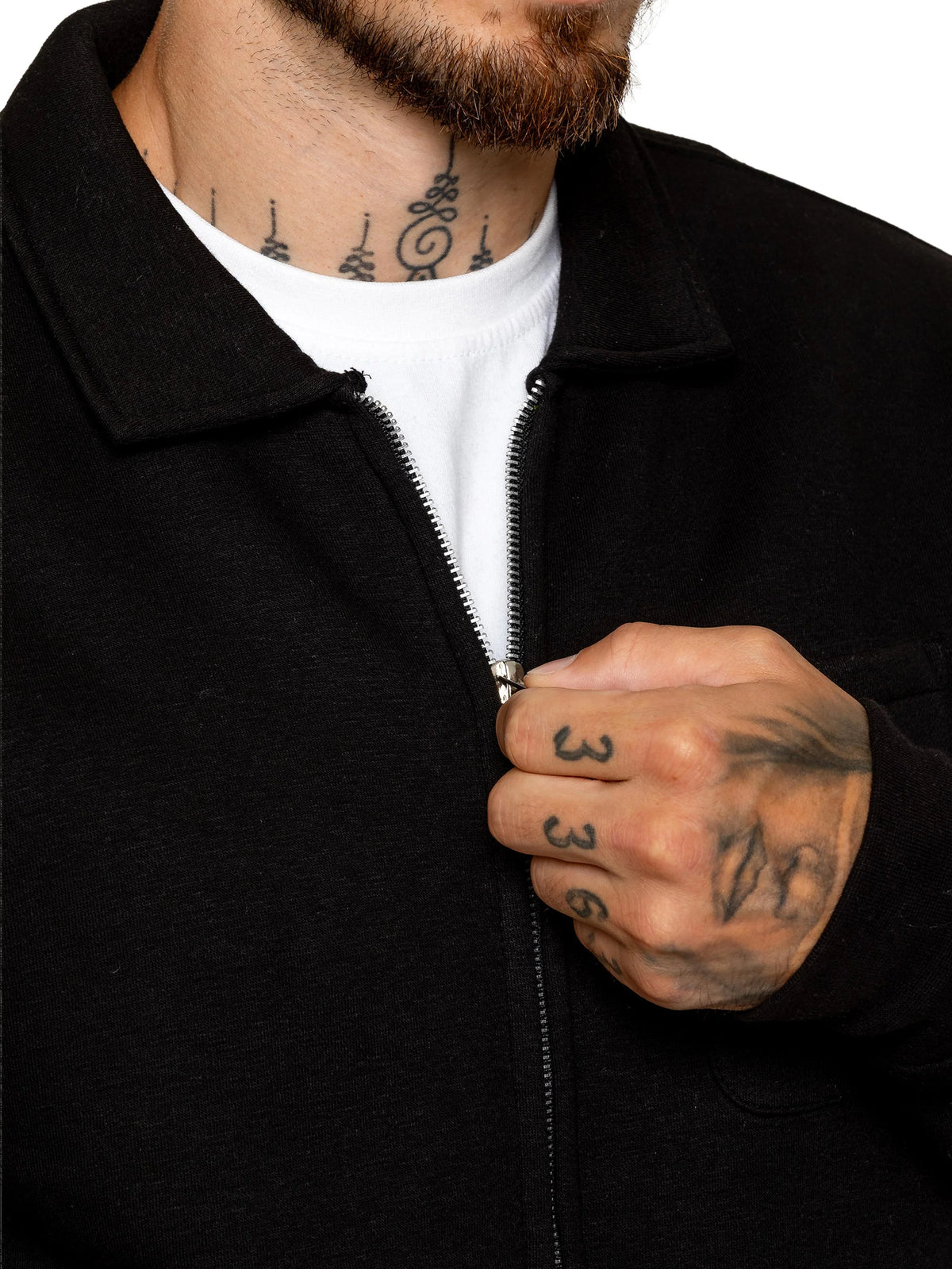 Enzo Jeans Maurizio Zip Through Overshirt Black