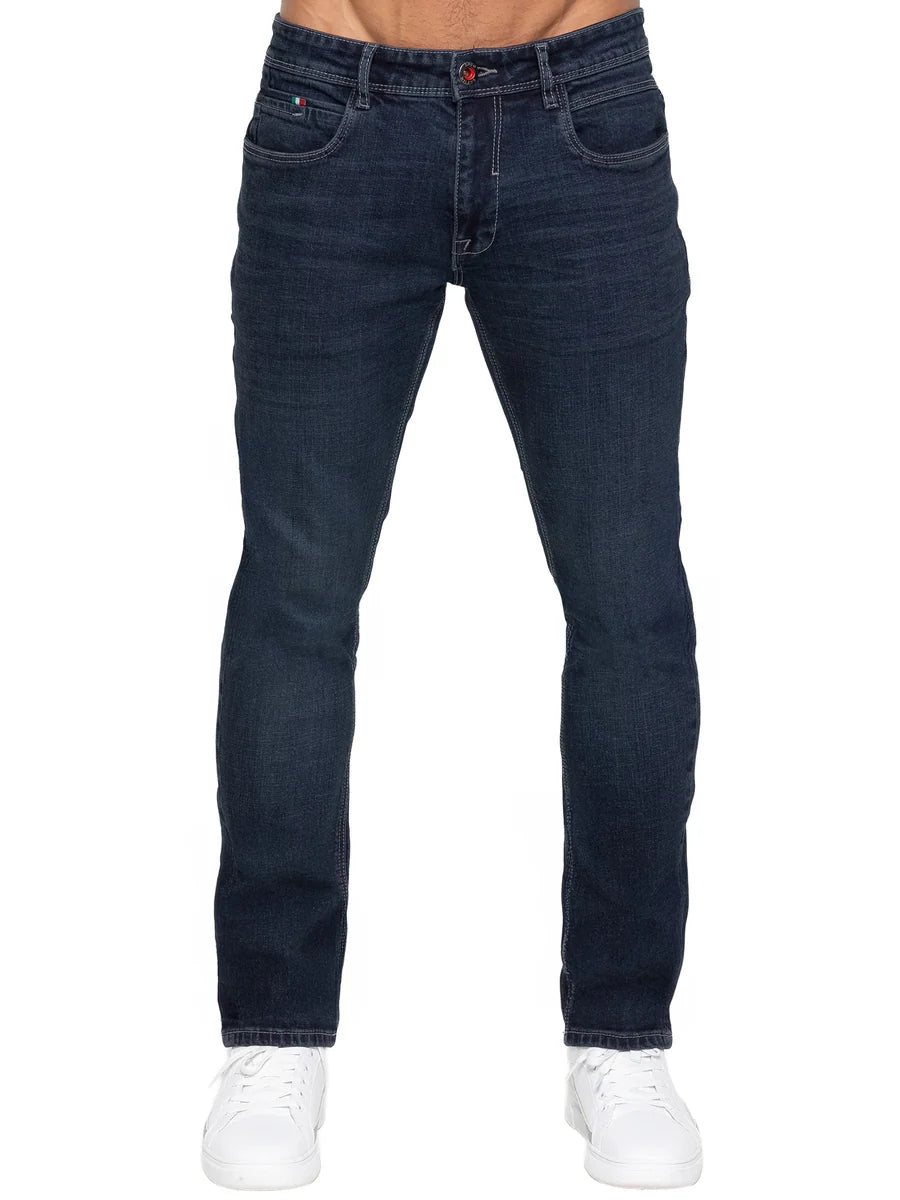 Enzo Jeans Adone Tapered Fit Jeans Dark Stonewash