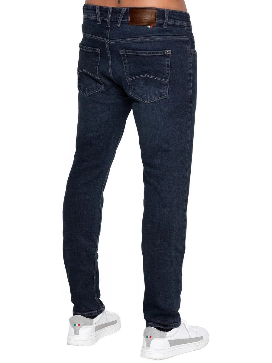 Enzo Jeans Adone Tapered Fit Jeans Dark Stonewash