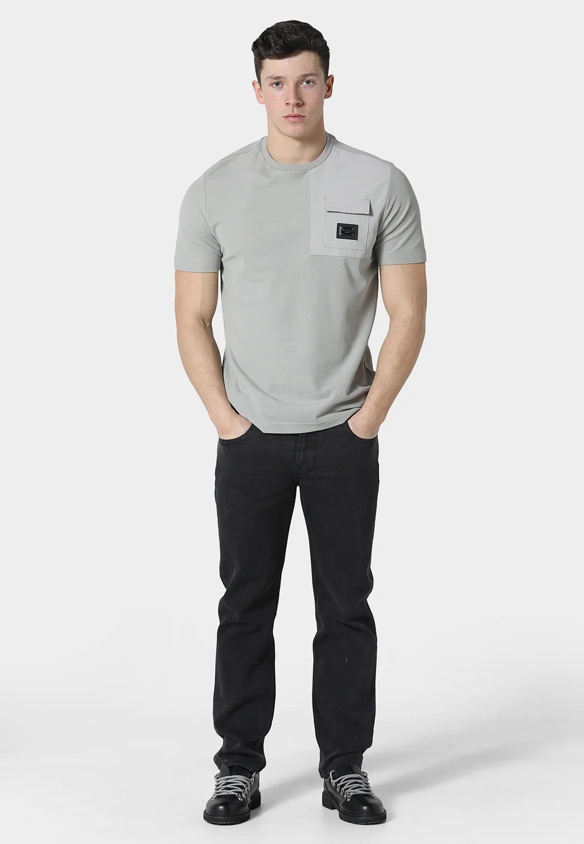 883 Police BEAM COOL GREY T-SHIRT