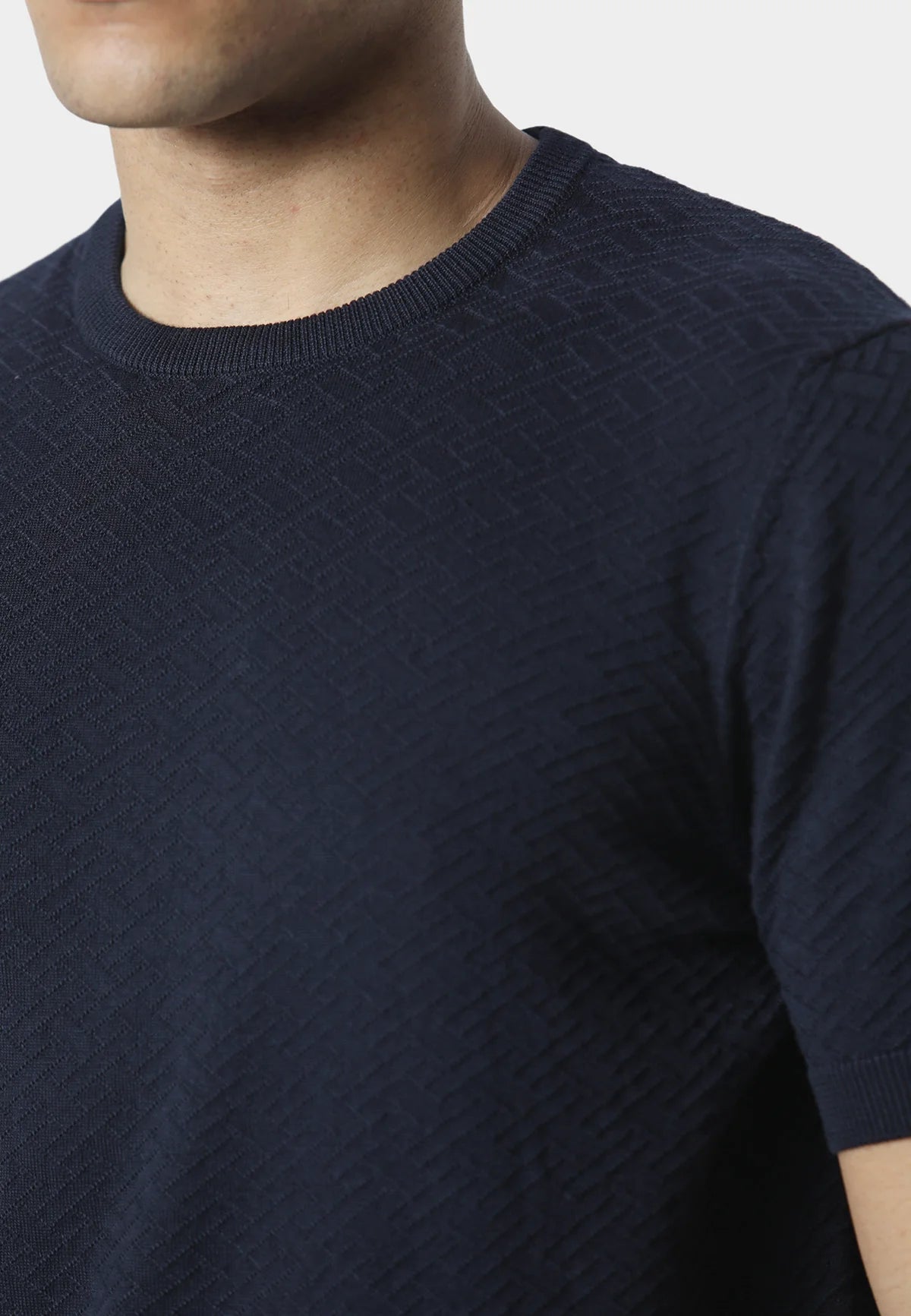 883 Police BURNA TRUE NAVY KNITTED T-SHIRT
