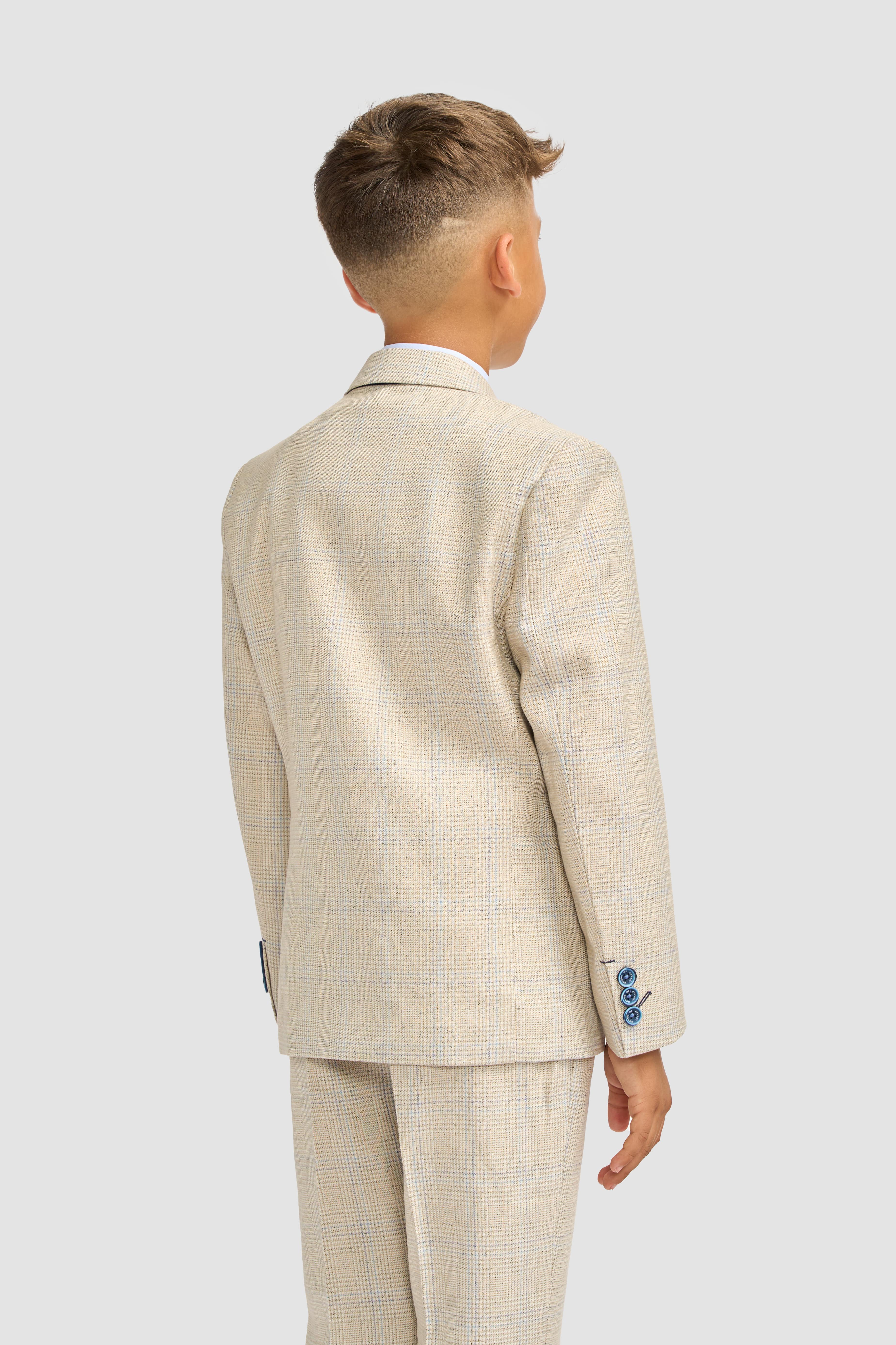 House Of Cavani Boys Caridi Beige Three Piece Suit