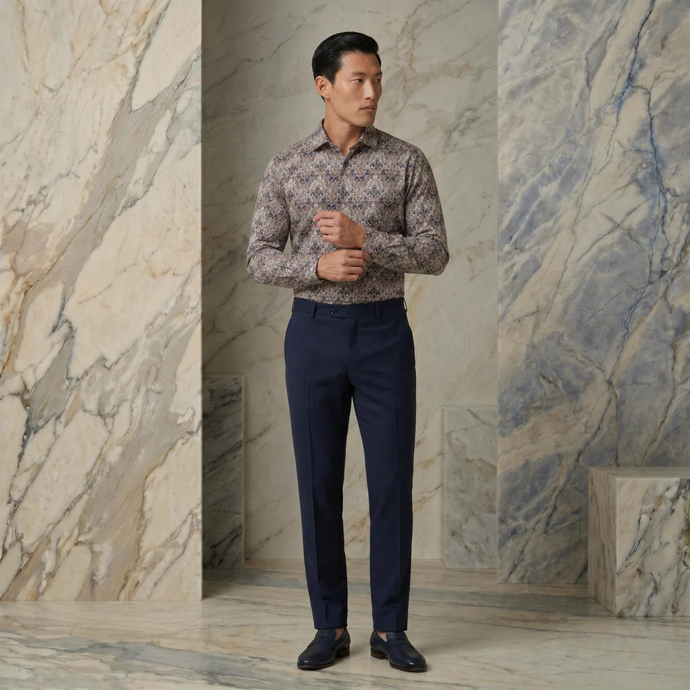 Arthur & Russell Edward ethnic printed dress shirt Sh716