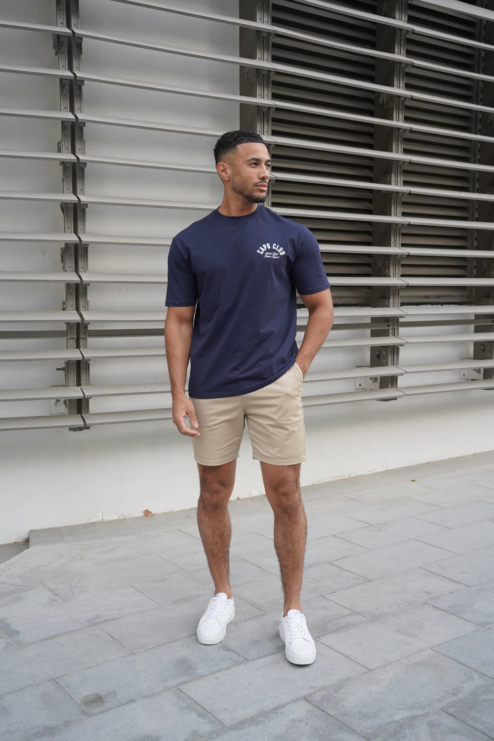 Capo Club Script T-Shirt COLOUR Navy/White