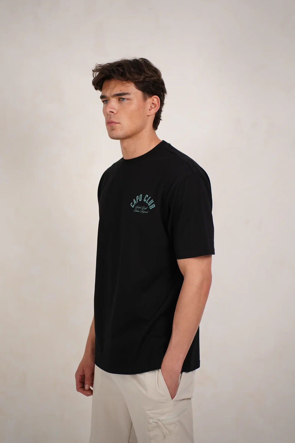 Capo Club Script T-Shirt COLOUR Black/Green