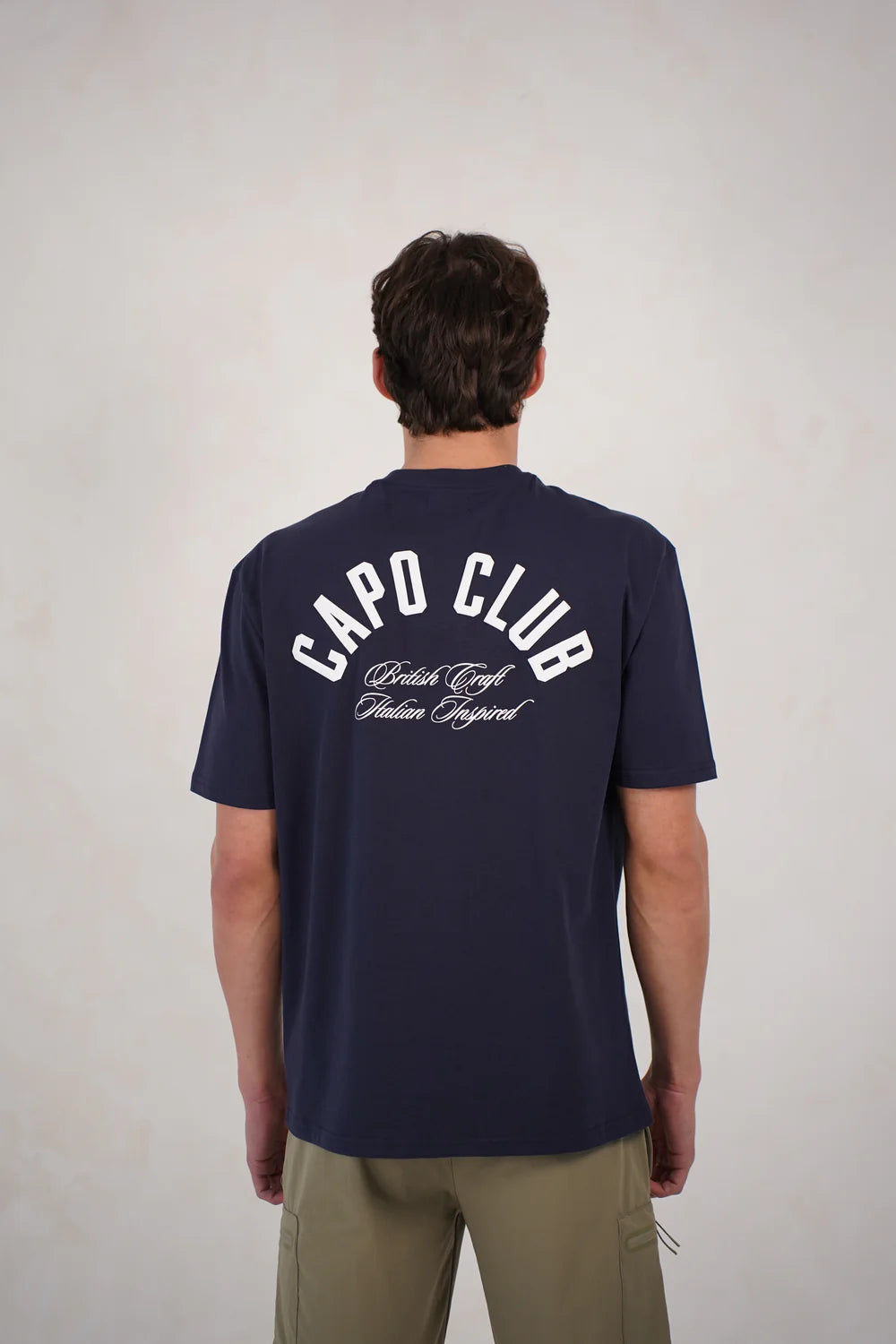 Capo Club Script T-Shirt COLOUR Navy/White