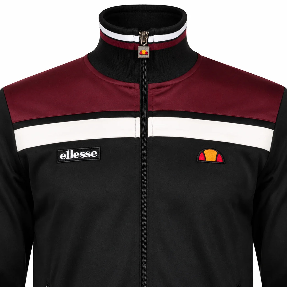 Ellesse Vignola Track Top Jacket Black/Burgundy