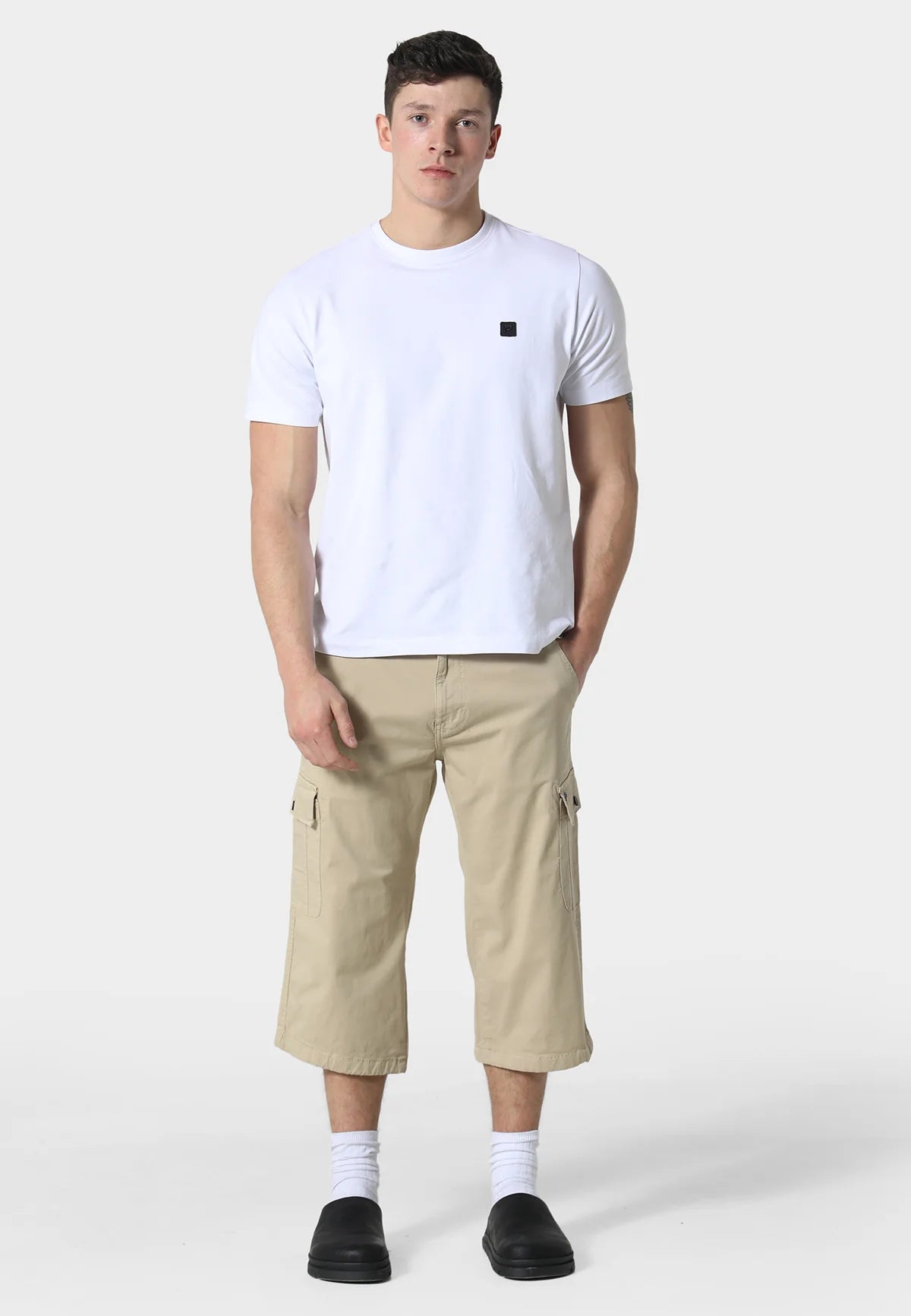 883 Police Hykeham Beige Cargo Shorts