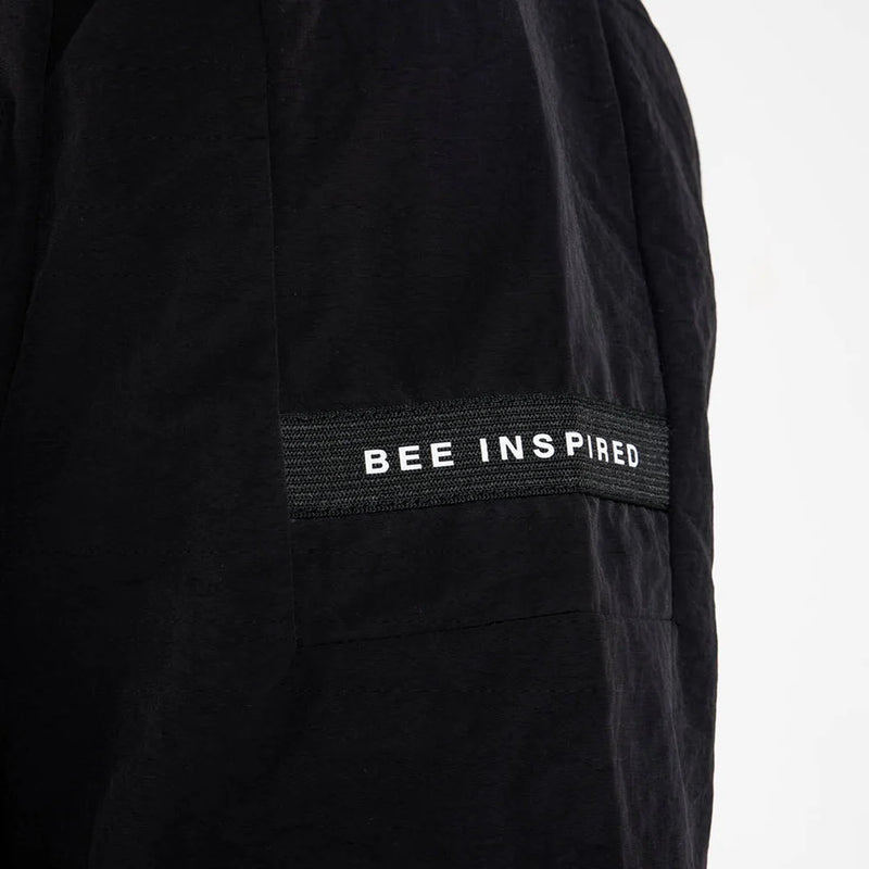 Bee Inspired Hanley front zip Over Shirt in BLACK