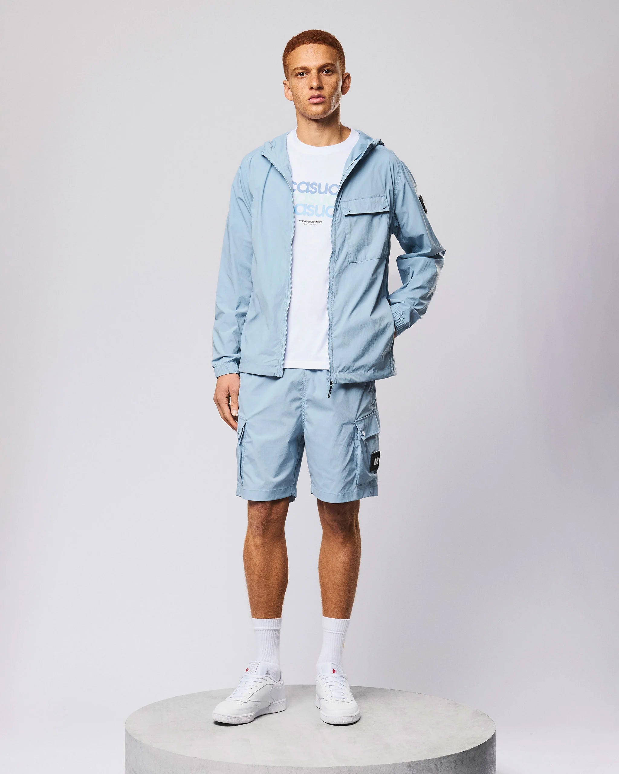 Weekend Offender Temara Technical Windbreaker Jacket Blue Tourmaline