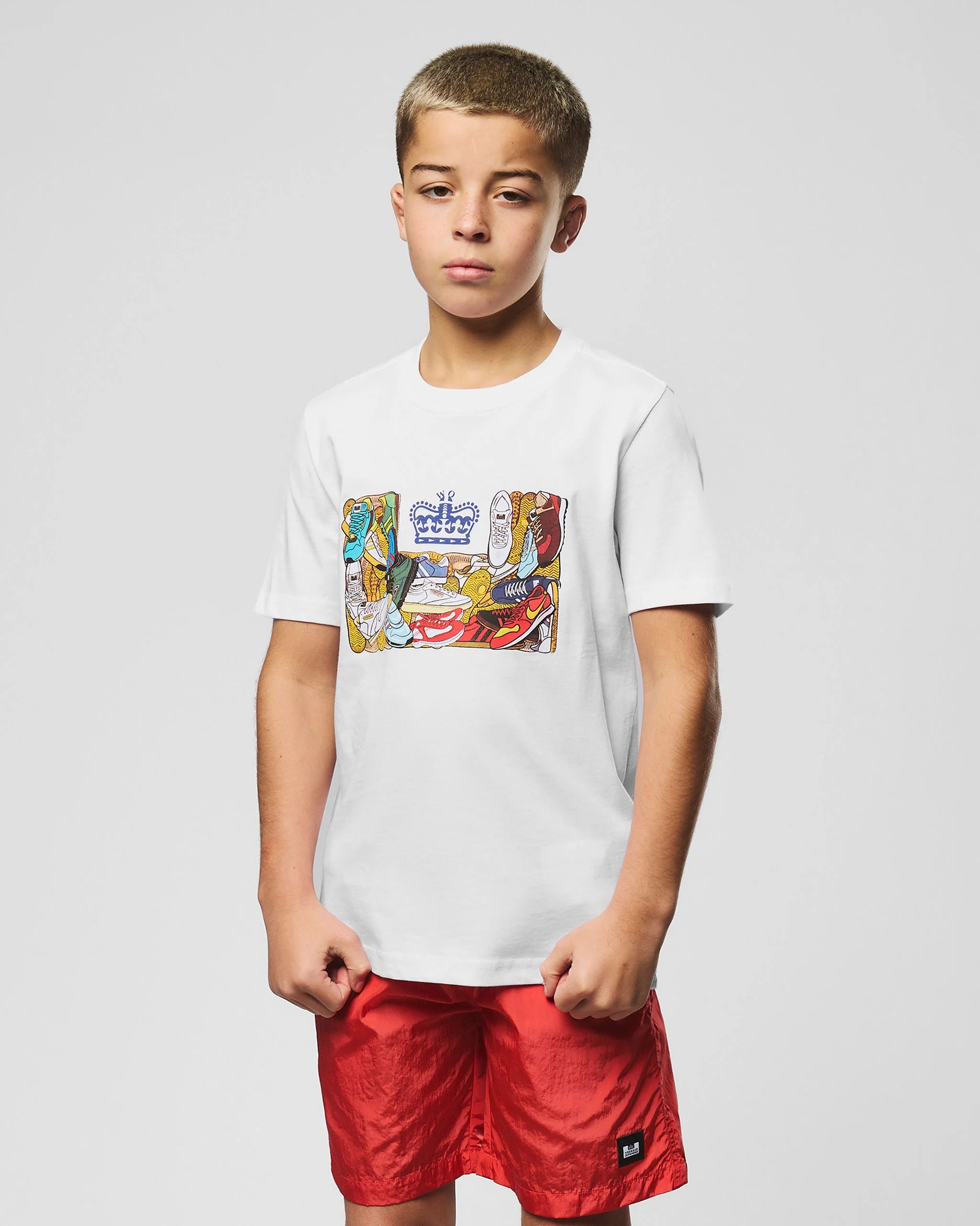 Weekend Offender Kids D'arblay Graphic T-Shirt White