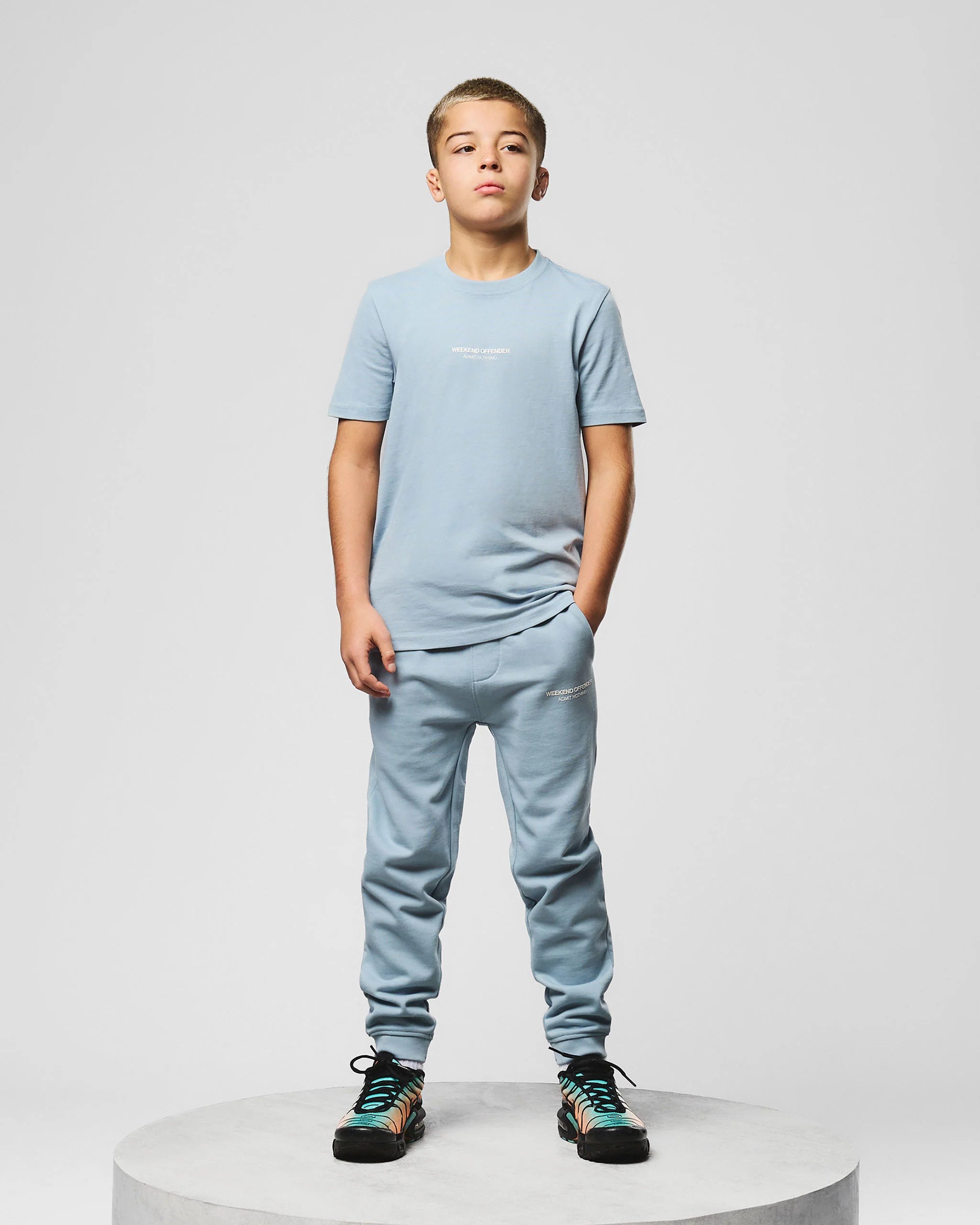 Weekend Offender Kids Millergrove T-Shirt Blue Tourmaline/White