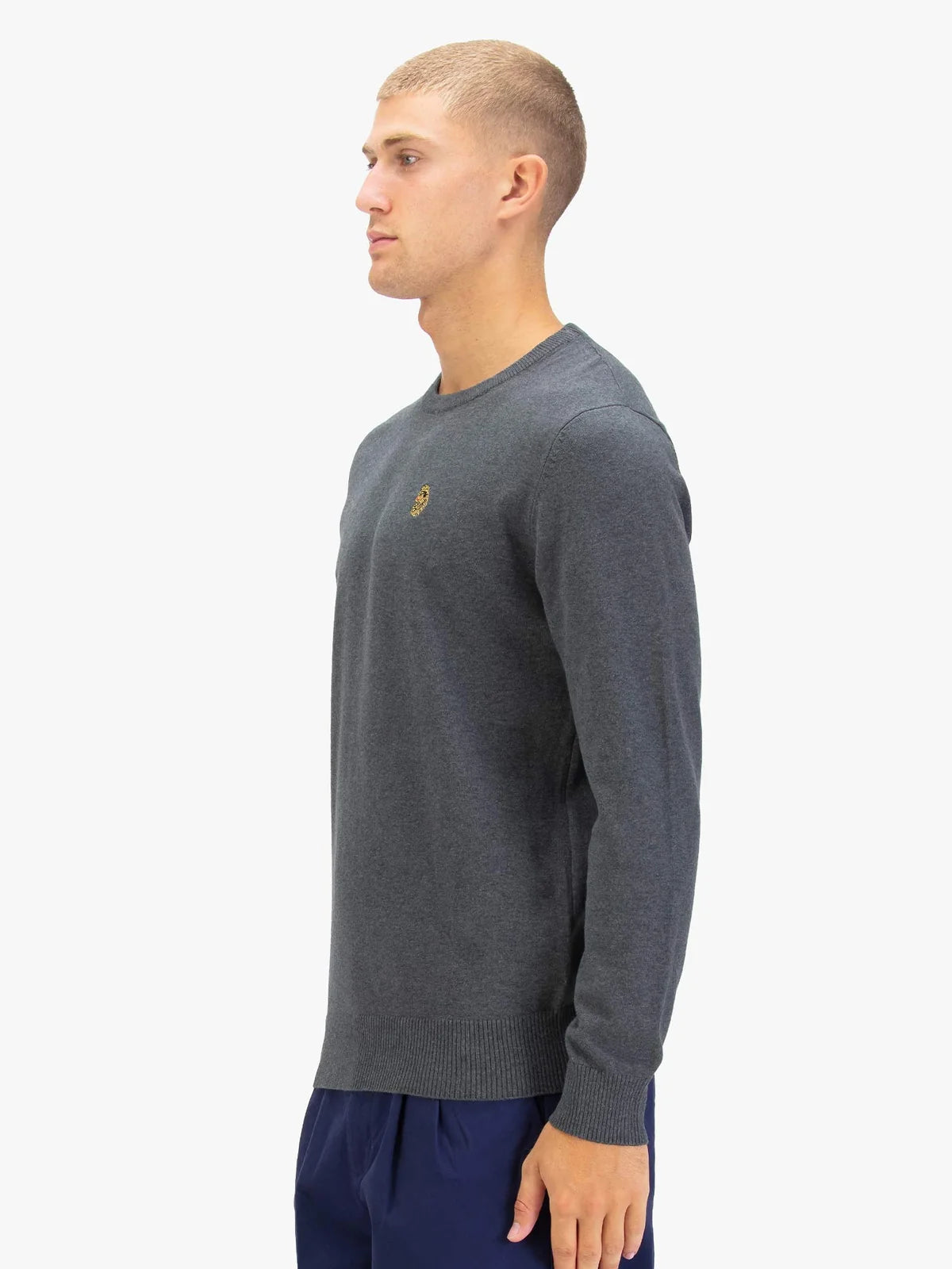 Luke 1977 Gerard Knitted Jumper Charcoal