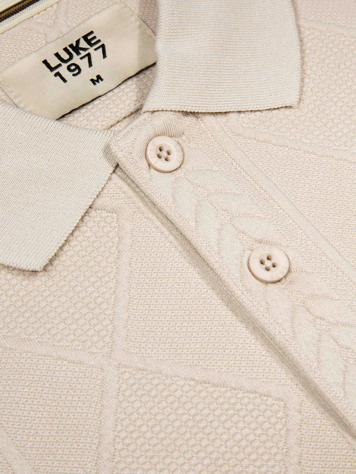 Luke 1977 la fe textured polo - ECRU