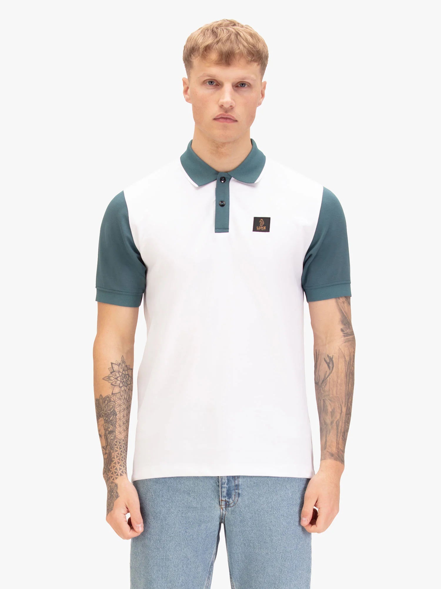Luke Est 1977 SADDLEWORTH POLO - WHITE/TEAL