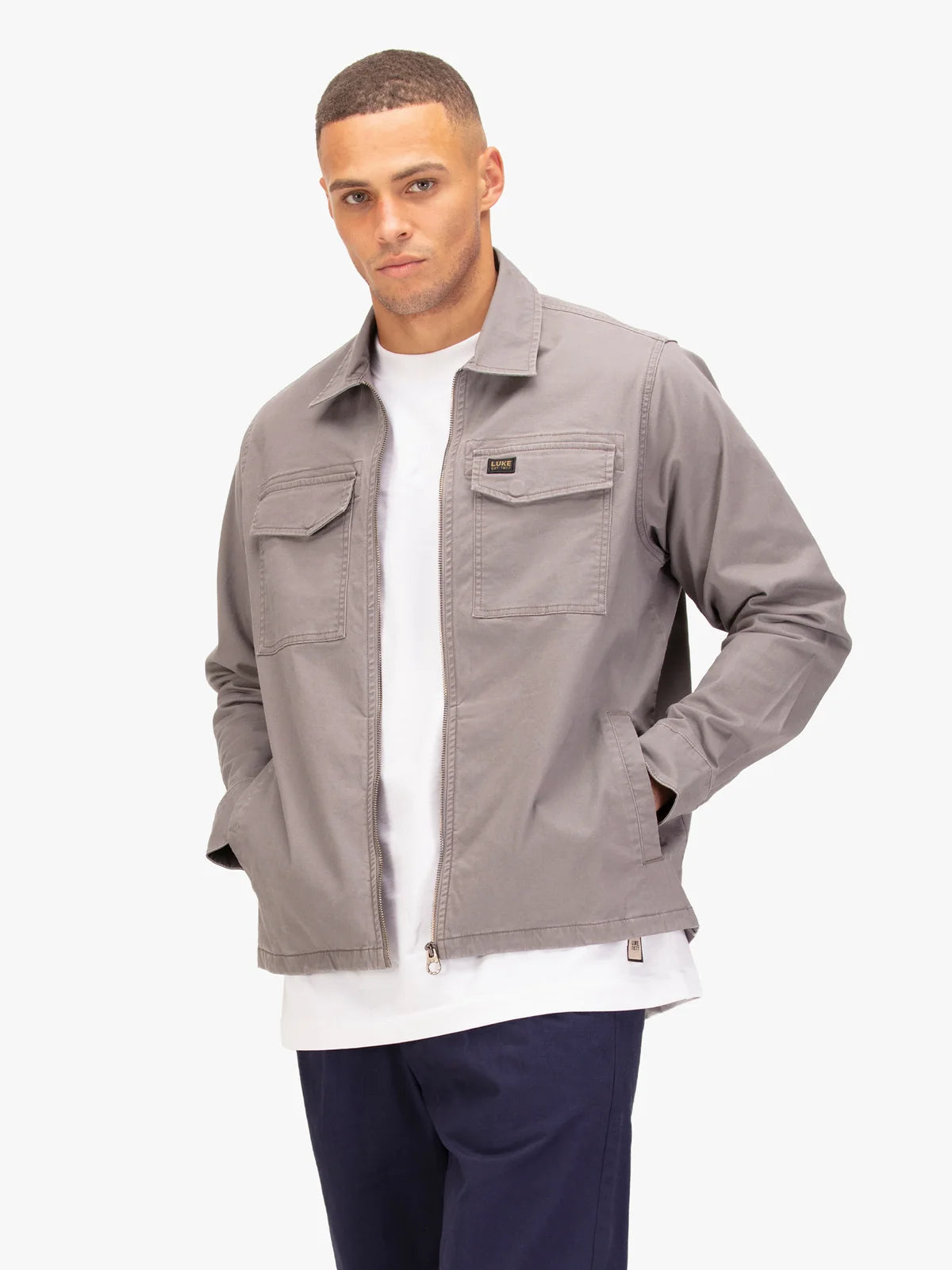 Luke Est 1977 corinth shacket overshirt - concrete