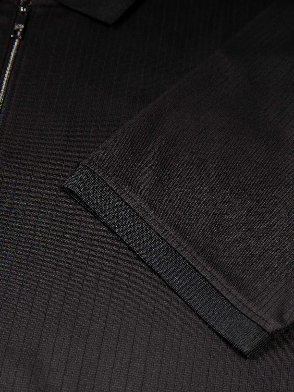 Luke Est 1977 henry ribbed zip polo shirt - BLACK