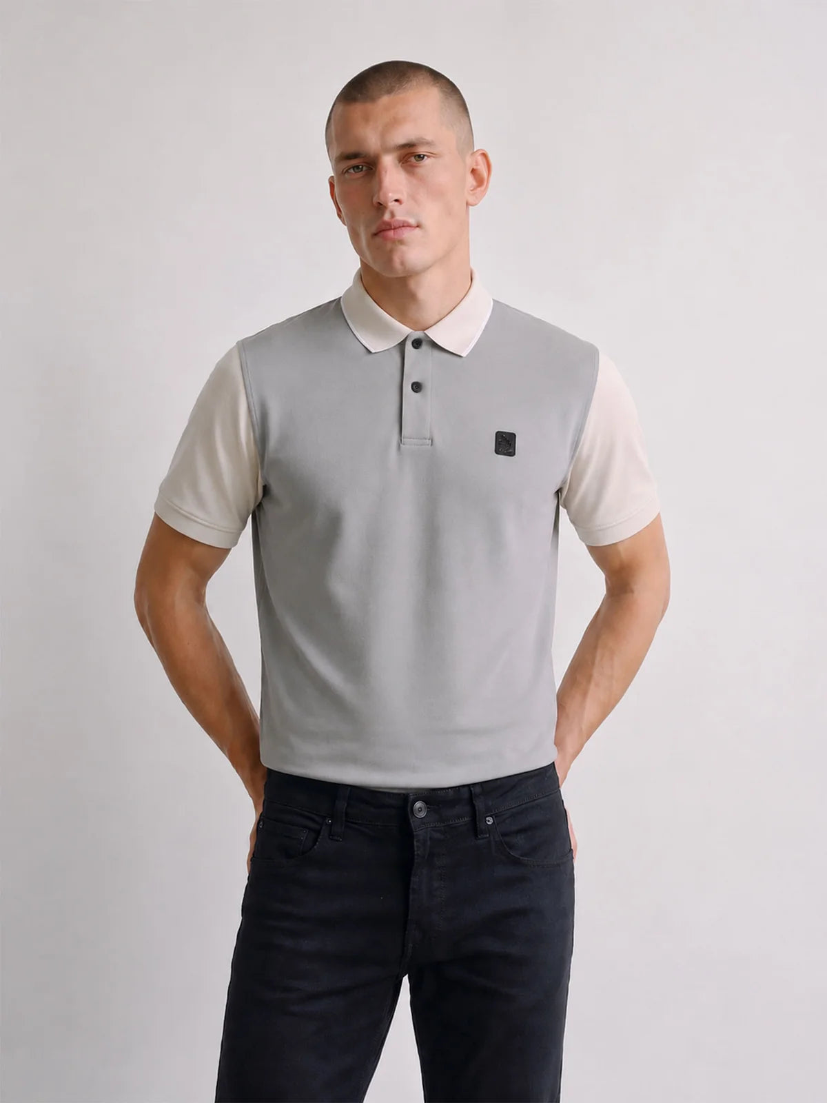 Luke Mainline saddleworth 1000 polo shirt - concrete stone