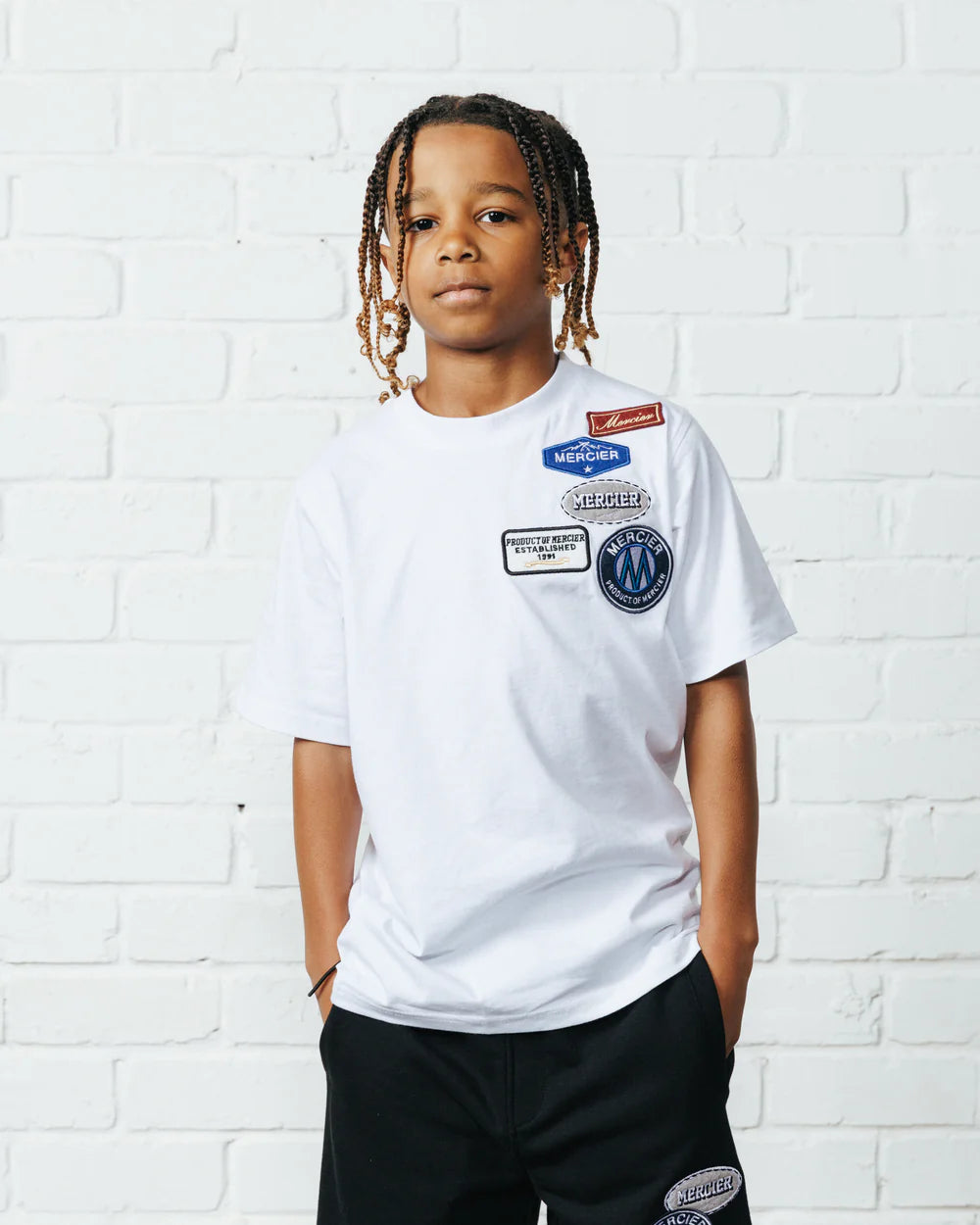 Mercier Junior OG Badge Tshirt - WHITE