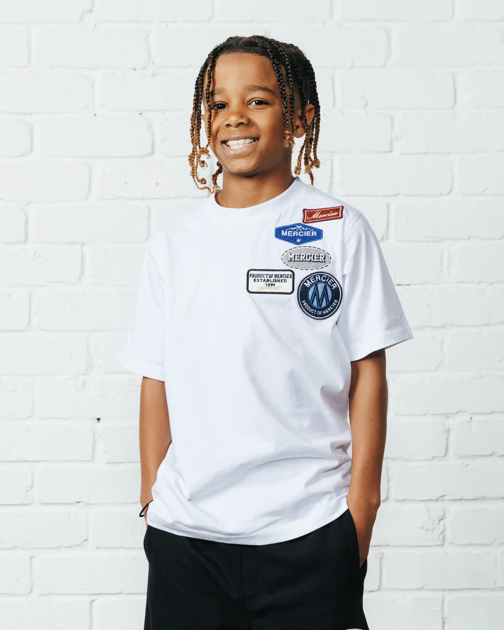 Mercier Junior OG Badge Tshirt - WHITE
