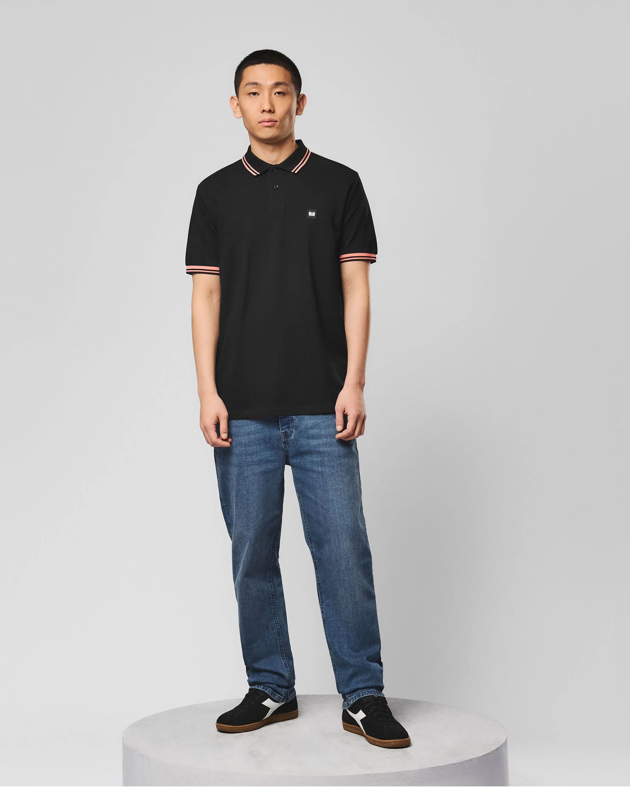 Weekend Offender Levanto Polo Shirt Black/Coral