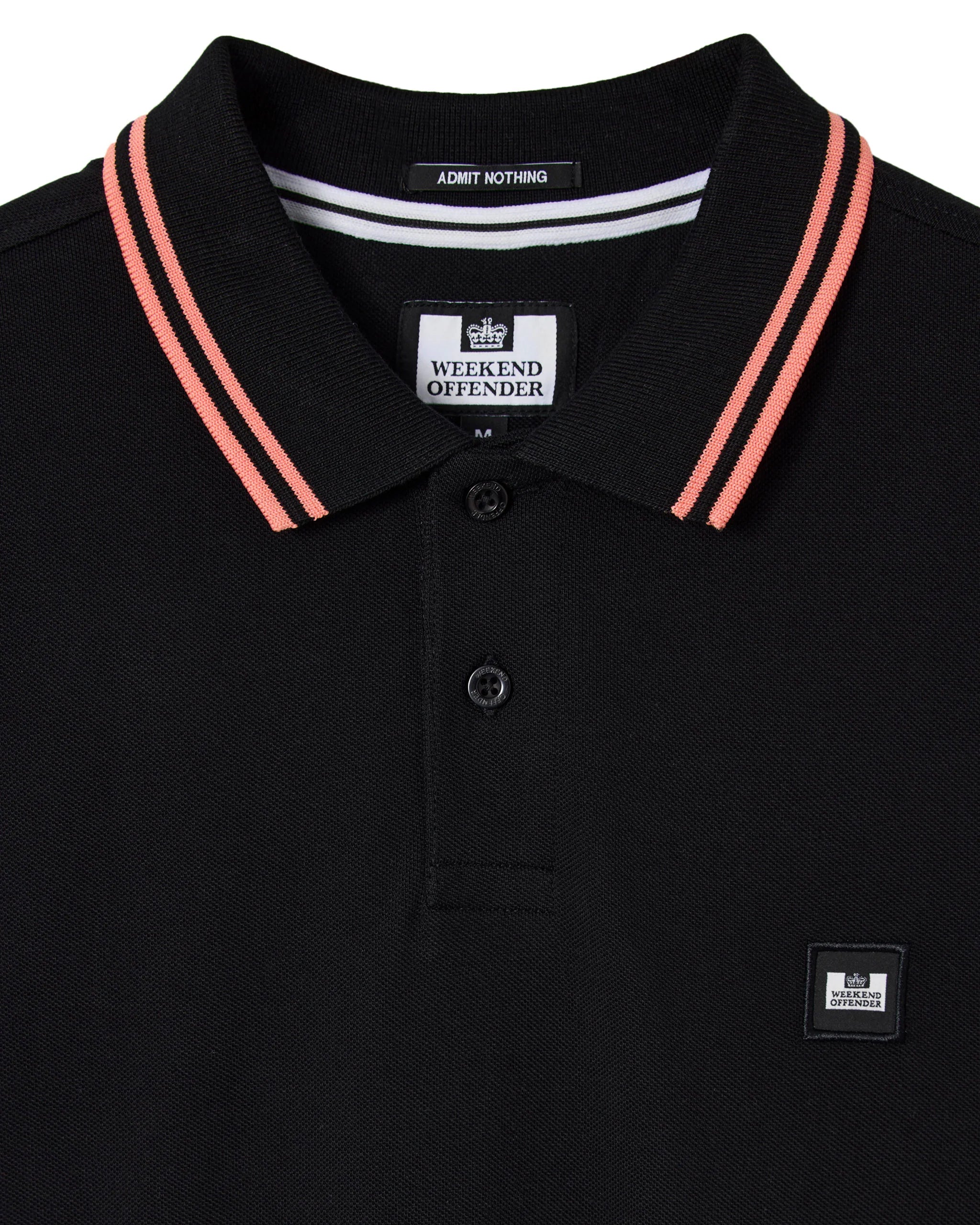 Weekend Offender Levanto Polo Shirt Black/Coral