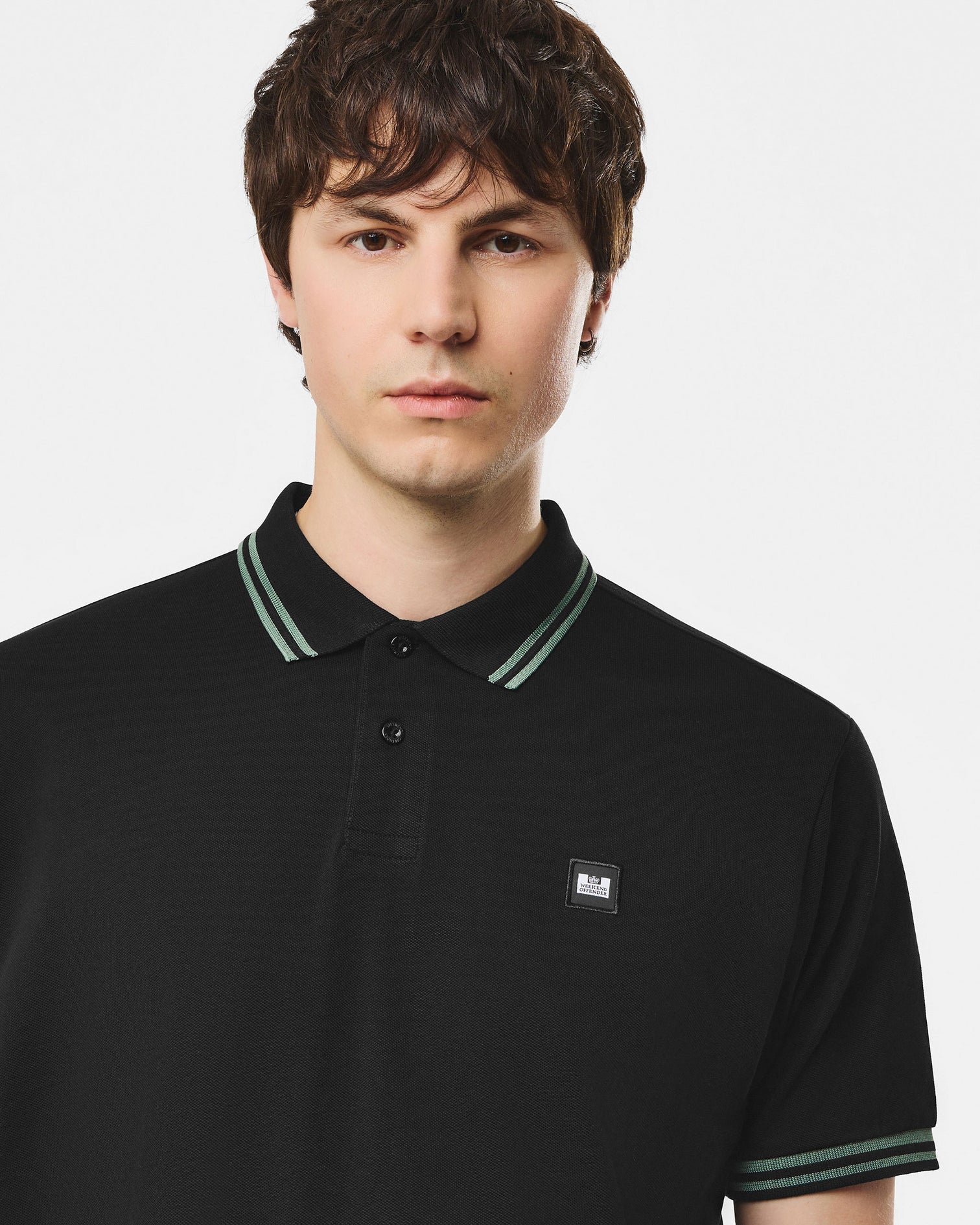 Weekend Offender Levanto Polo Shirt Black/Thyme Green
